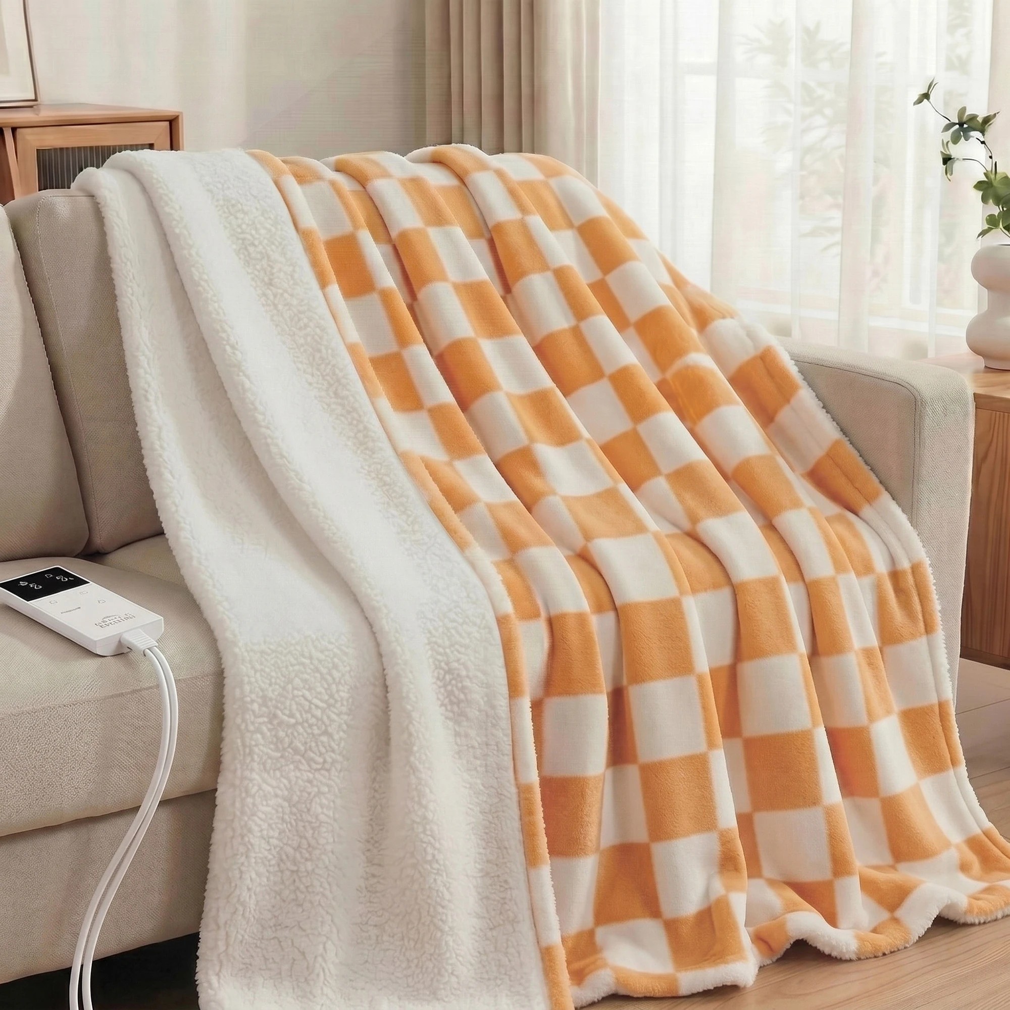 6 Giselle Bedding Electric Throw Rug Dual Side Fleece Flannel Heated Blanket - Multi, 6 of 10