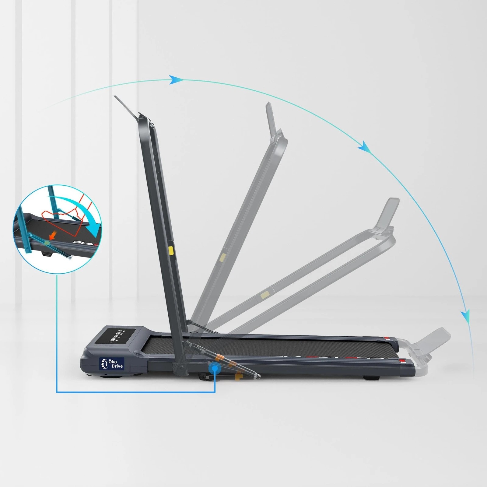 10 Black Lord Treadmill 2 IN 1 Electric Walking Pad Hydraulic Foldable 40cm Belt - Grey, 10 of 10