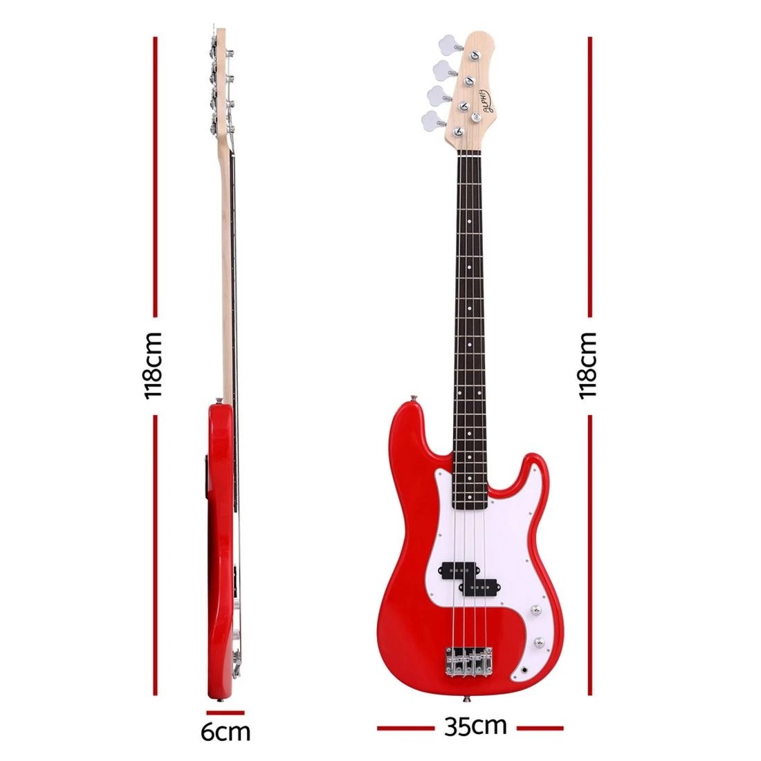 2 Alpha Electric Guitar Bass  47 Inch - Red, 2 of 5