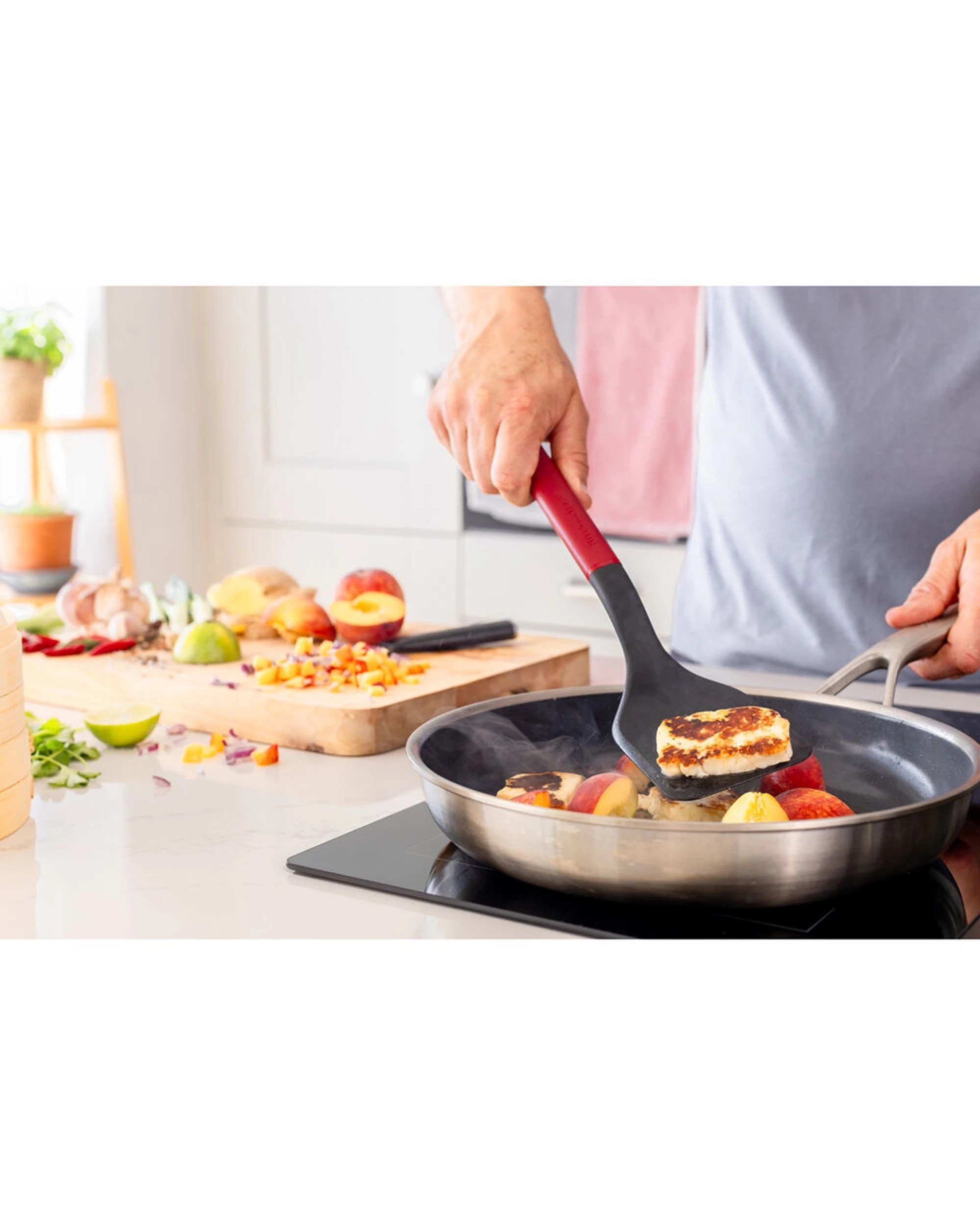 4 KitchenAid Classic Solid Nylon Turner 2PK Heat Resistant Ergonomic Handle - Red, 4 of 6