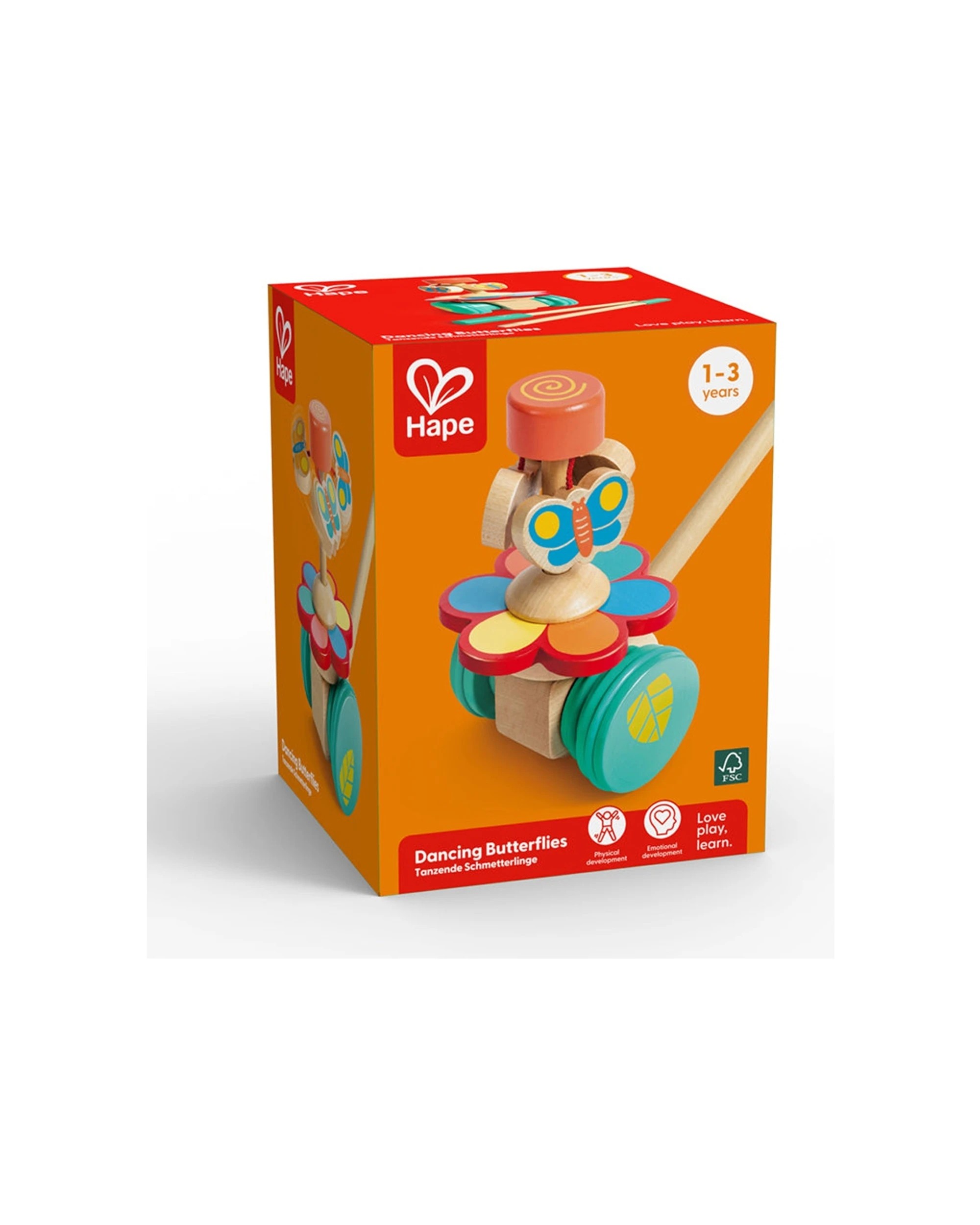 1 Hape Dancing Butterflies Push Pull Wooden Toy Kids - Multi, 1 of 2
