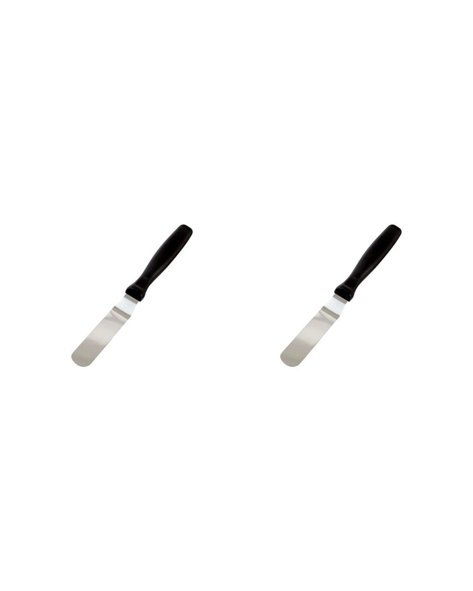 1 Mondo 2PK Stainless Steel 11.5cm Cranked Spatula Comfortable Handle - Black, 1 of 1