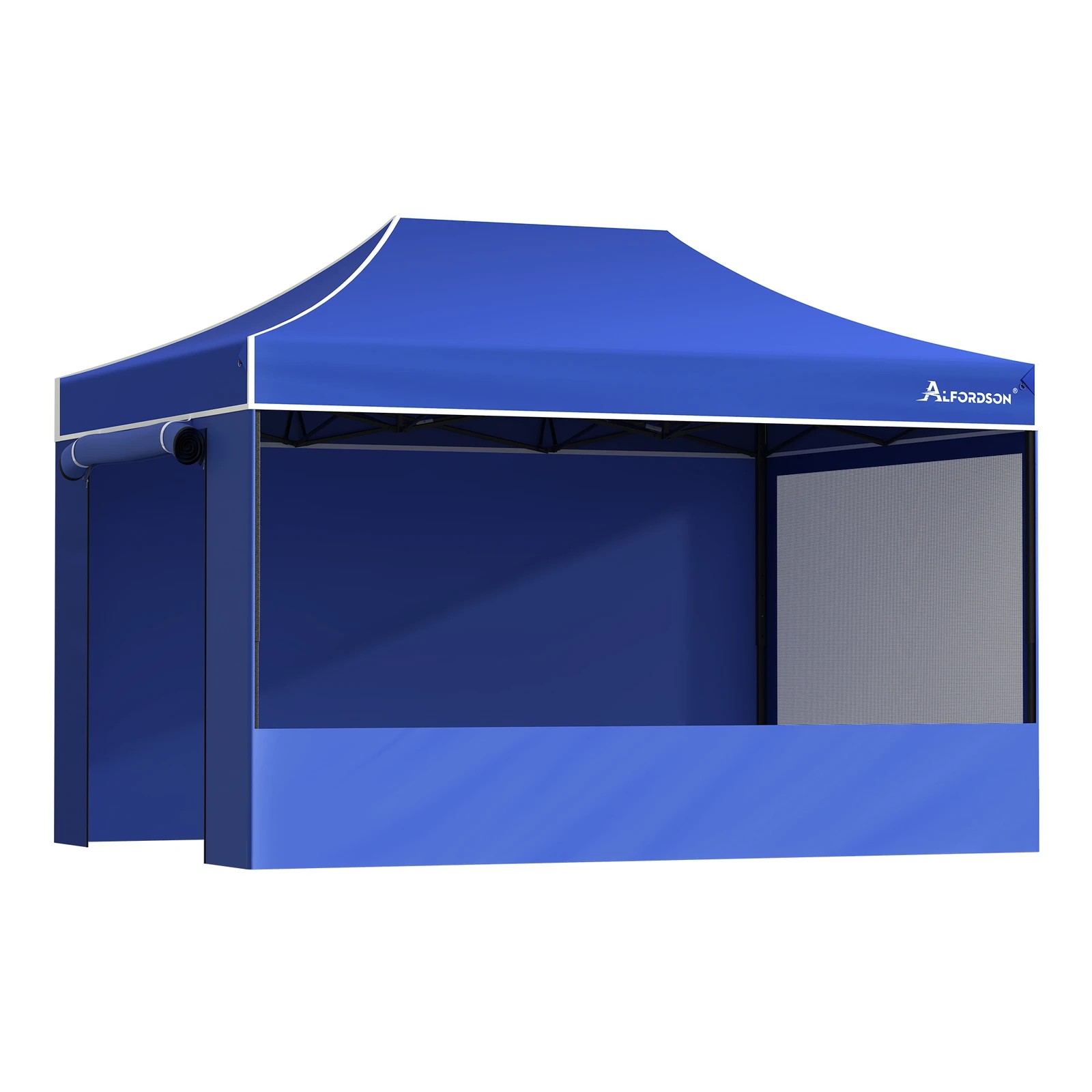1 Alfordson Gazebo 4.5x3m Pop Up Marquee 600D Oxford Folding Camping Tent - Blue, 1 of 10