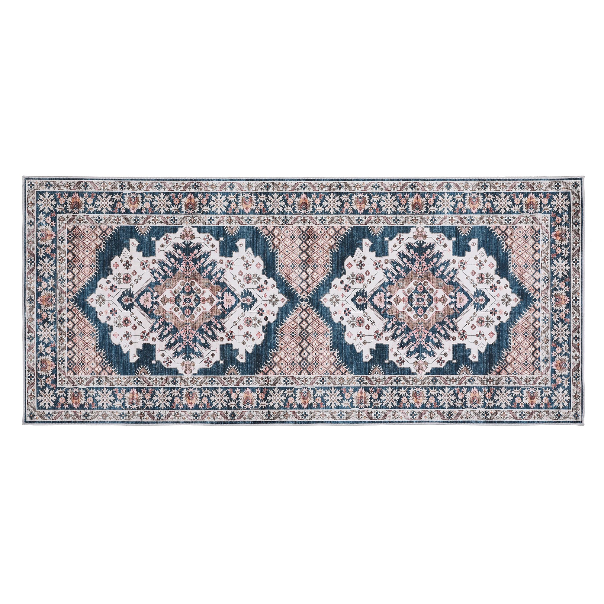 1 Artiss 80 x 180 cm Hallway Runner Rugs for Living Room 0.5cm Boho Decor - Blue, 1 of 10