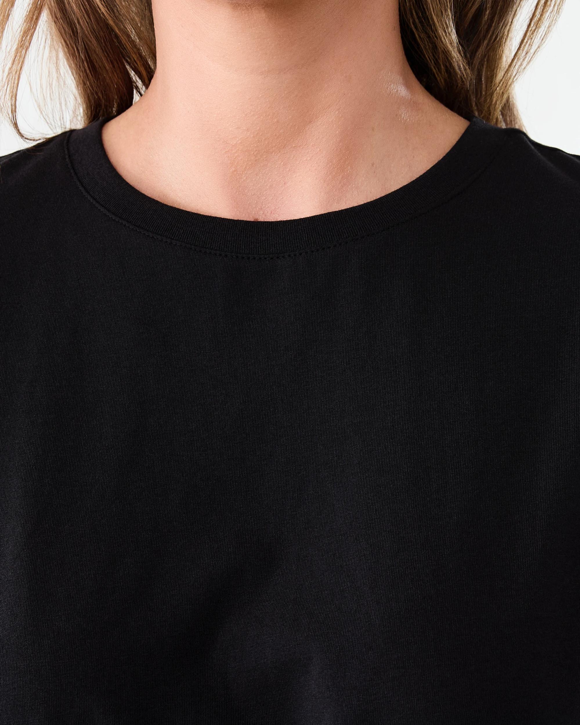 5 Short Sleeve Shirred Waist T-shirt Black, 5 of 7