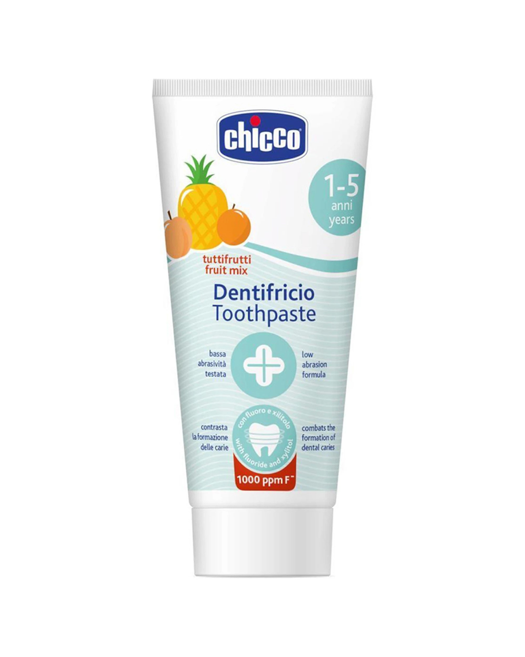1 Chicco Nursing Kids 50ml Toothpaste Tuttifrutti Fruit Mix 1-5yr Xylitol - White, 1 of 1