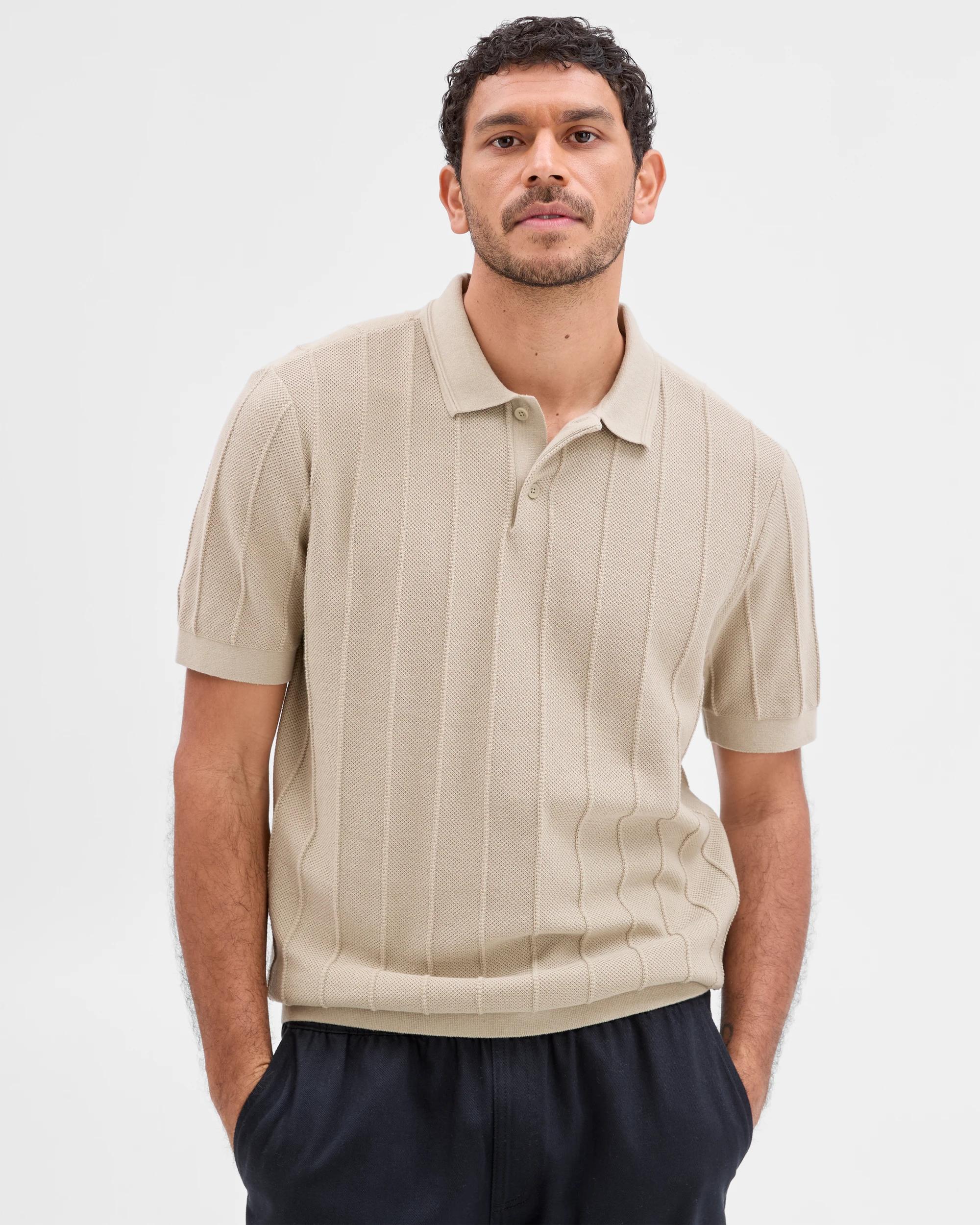 3 Target Australian Cotton Knit Polo Top AGATE GREY, 3 of 5
