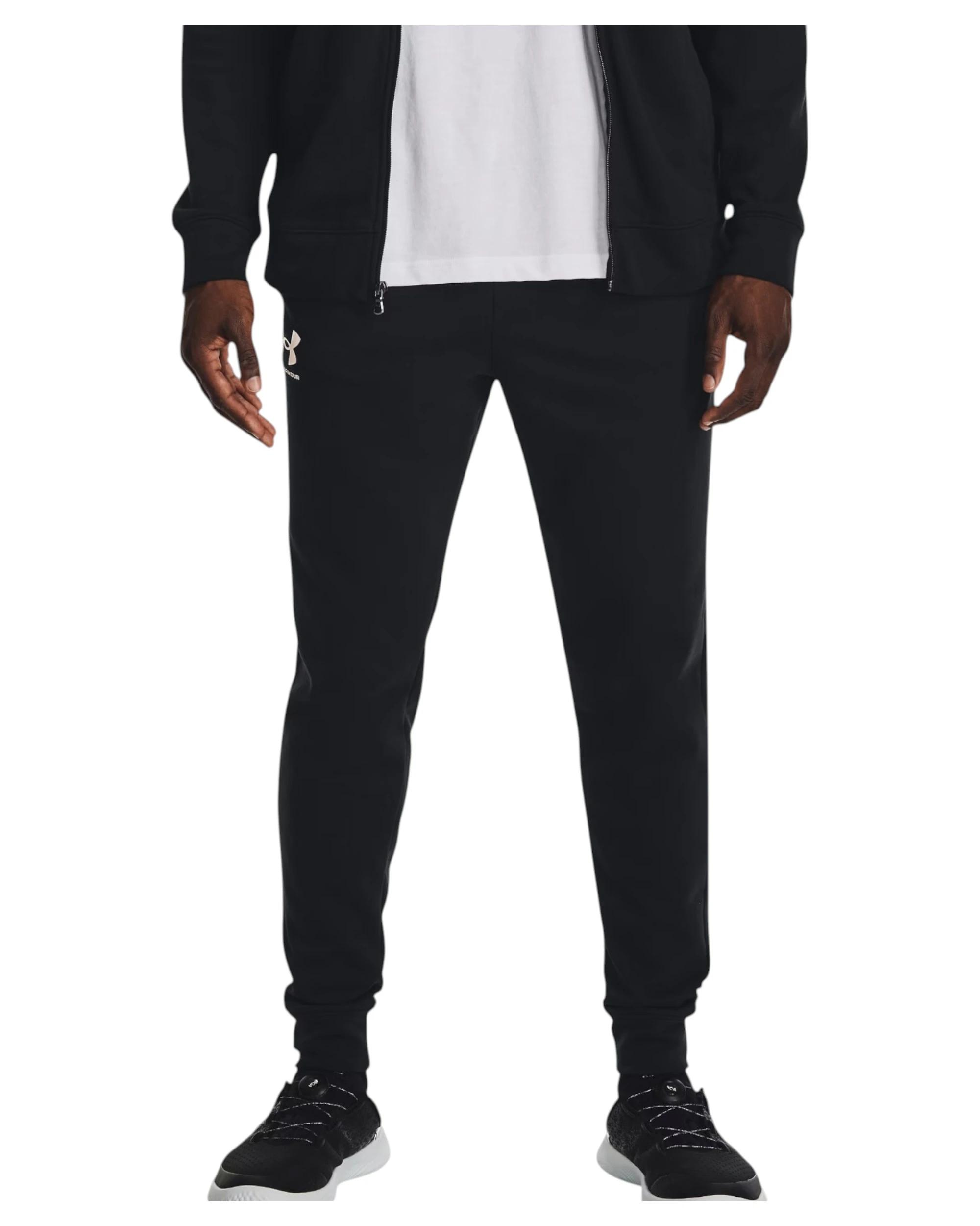 6 Under Armour Mens Rival Terry Jogger Pants Black Trackies BLACK, 6 of 6