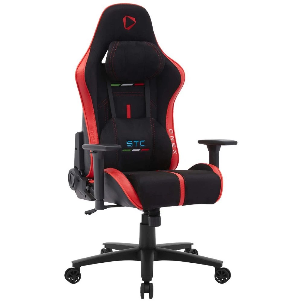 1 ONEX STC Alcantara Gaming Chair Black and Red Ergonomic Chairs and Desk Chairs, 1 of 8
