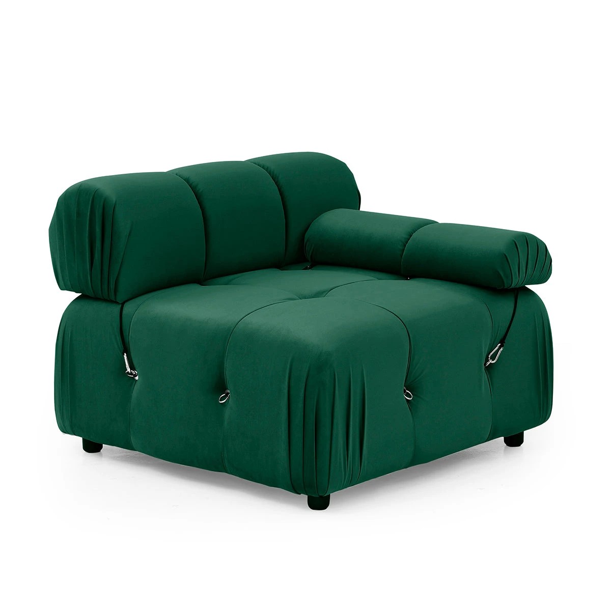 1 Foret 1 Pc Arm Seat Modular Tufted Velvet Sofa Lounge Couch Furniture Home Green, 1 of 9