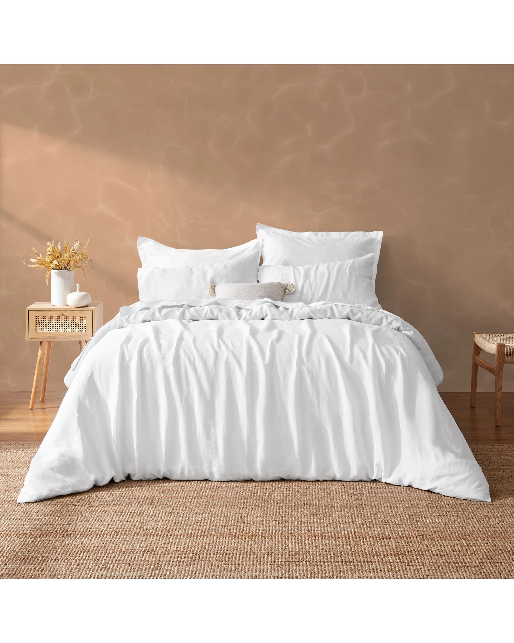 1 Natural Home Vintage Washed 100% Hemp Quilt Cover Set - King Bed - White, 1 of 7