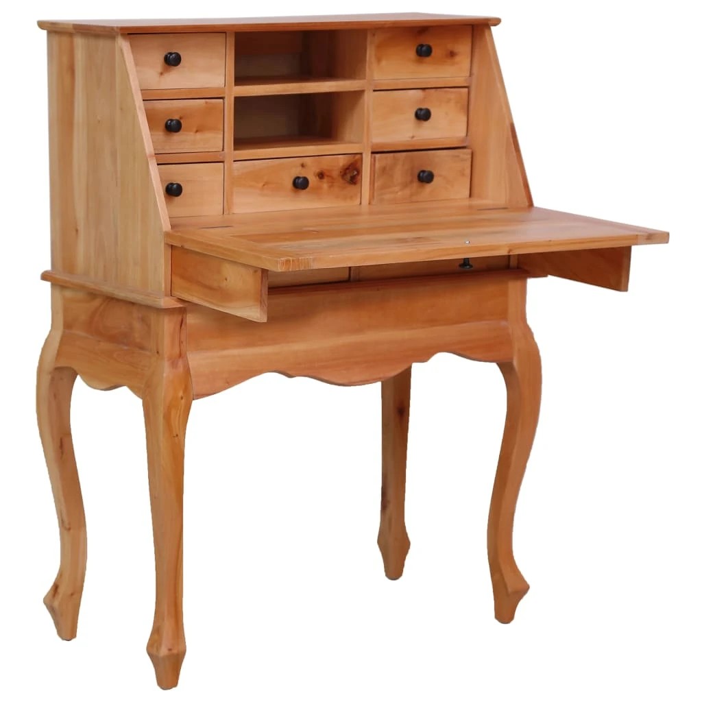 1 Vidaxl Desk Wooden Desk - Brown, 1 of 8
