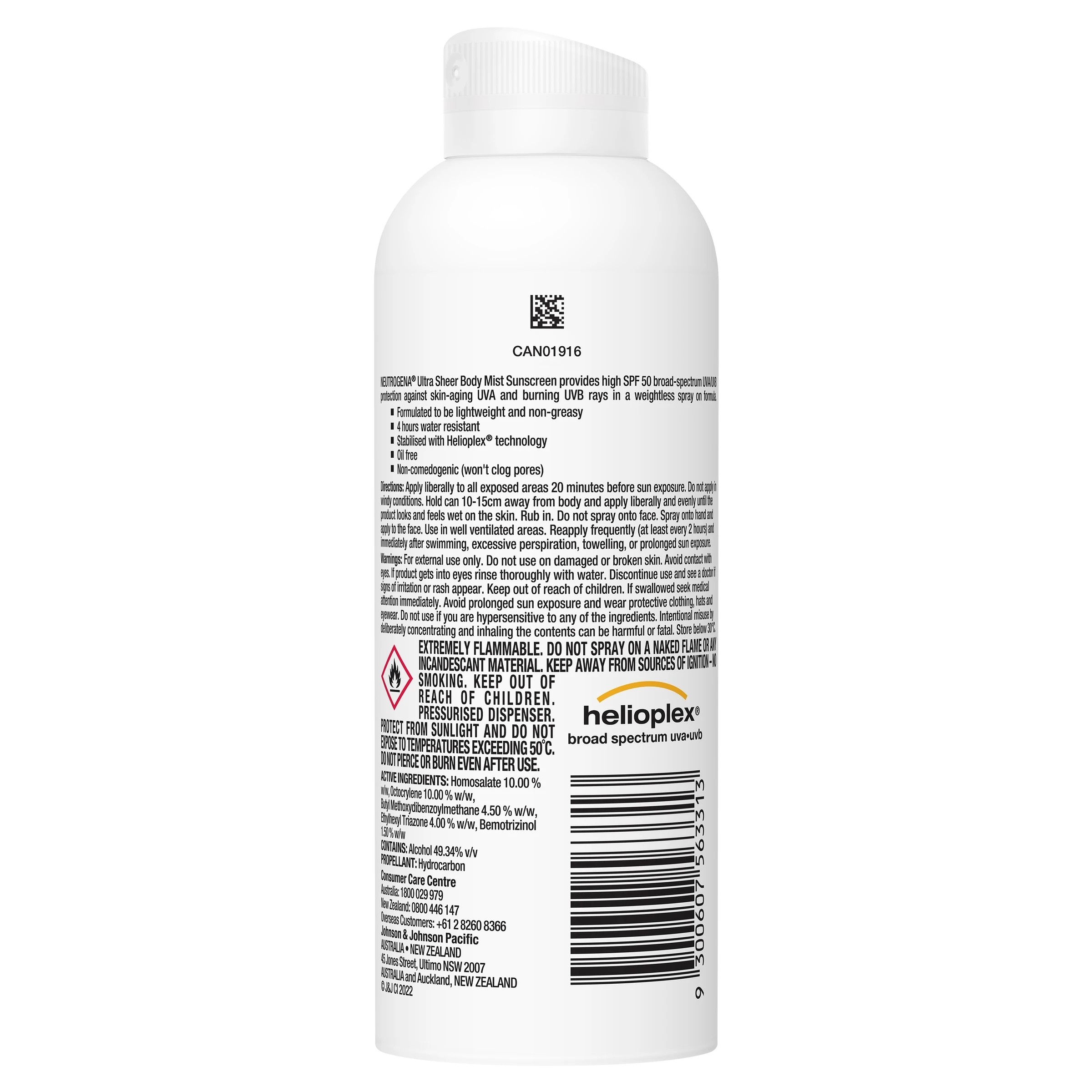 2 Neutrogena Ultra Sheer Body SPF 50 Mist Sunscreen Spray 140g, 2 of 5
