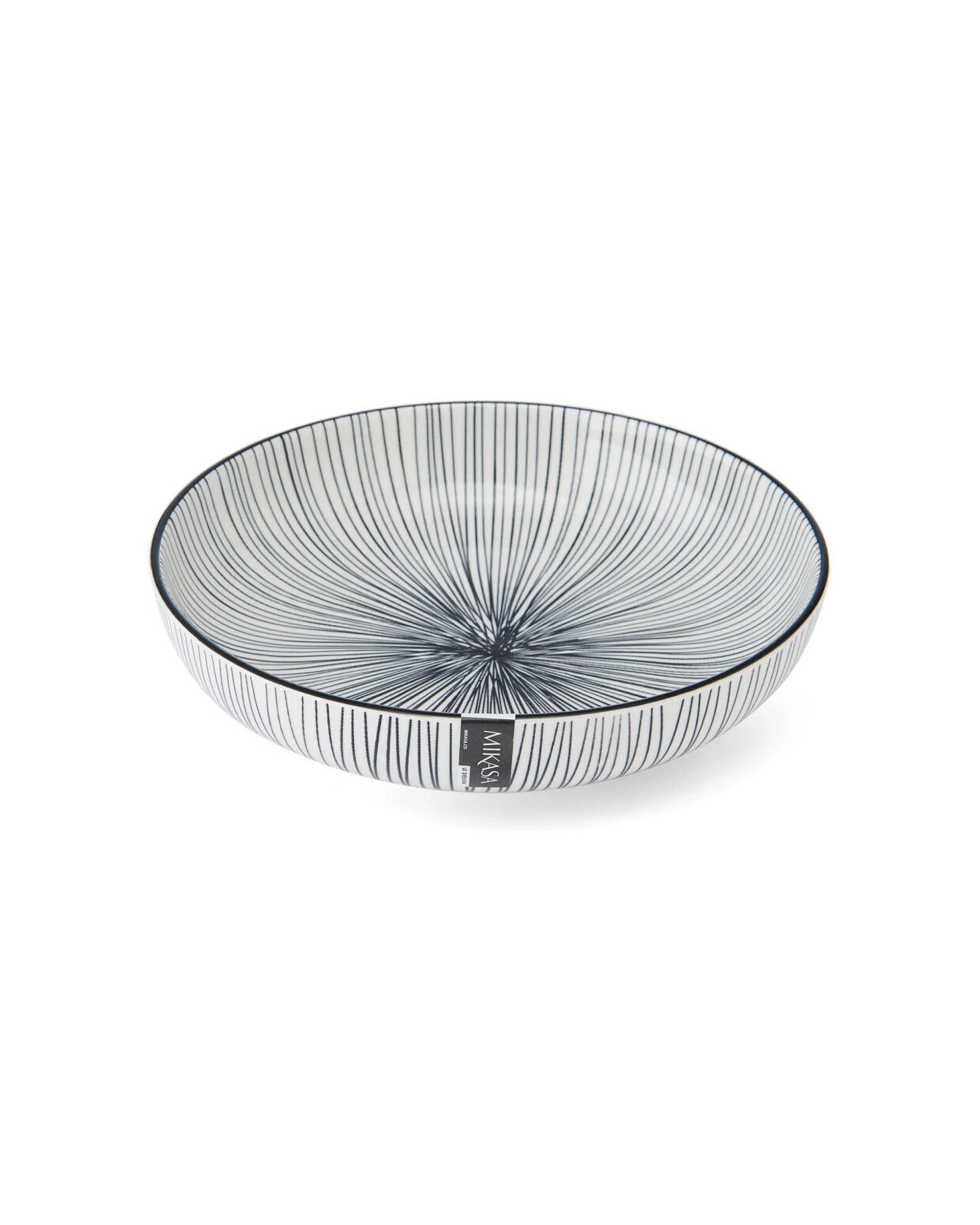 4 Mikasa 4PK Stripe Ceramic Bowl Round Dinnerware Stoneware 21cm - Black, 4 of 7