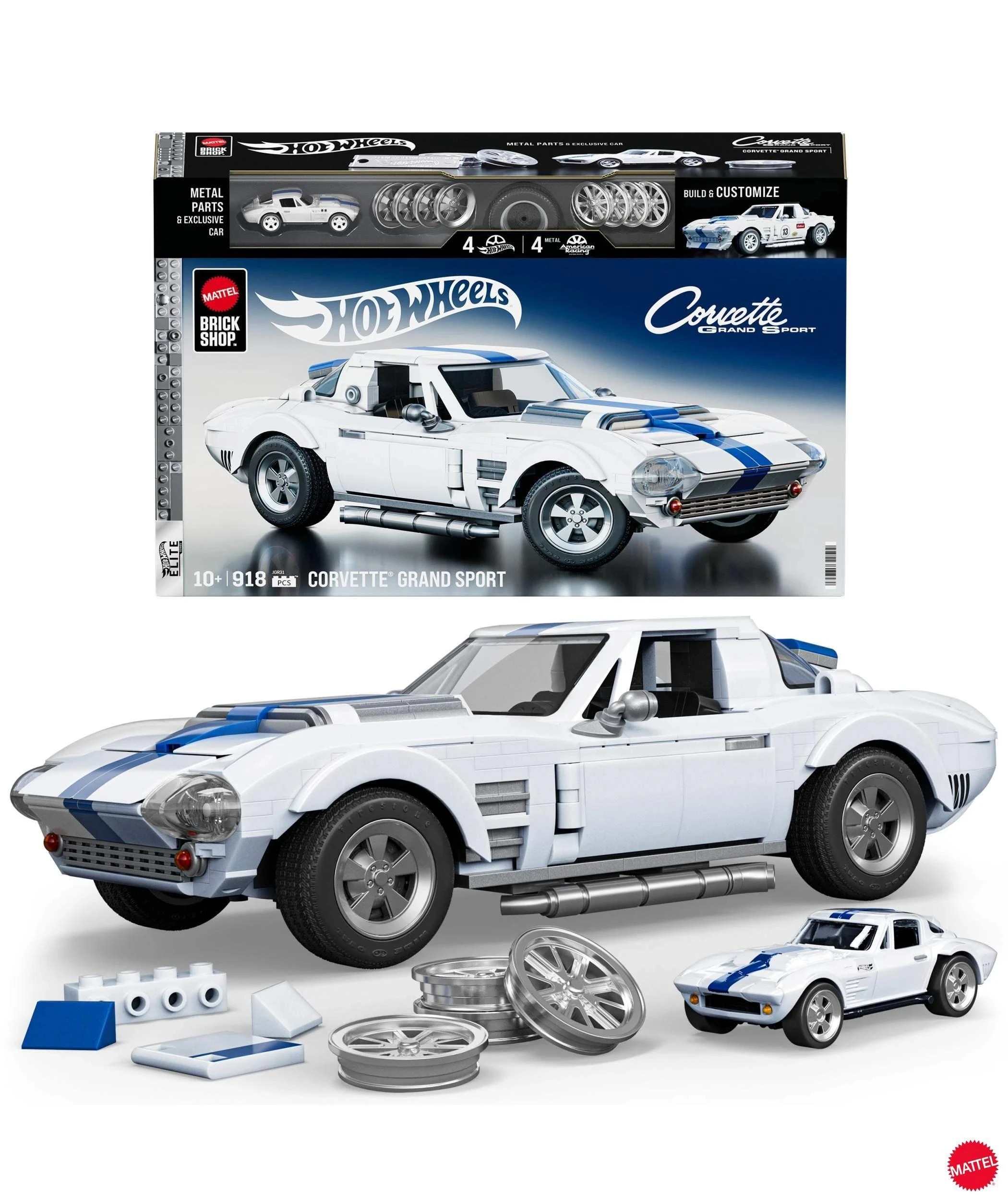 1 Mattel Brick Shop Hot Wheels Corvette Grand Sport Building Toy Kit - Multi, 1 of 6