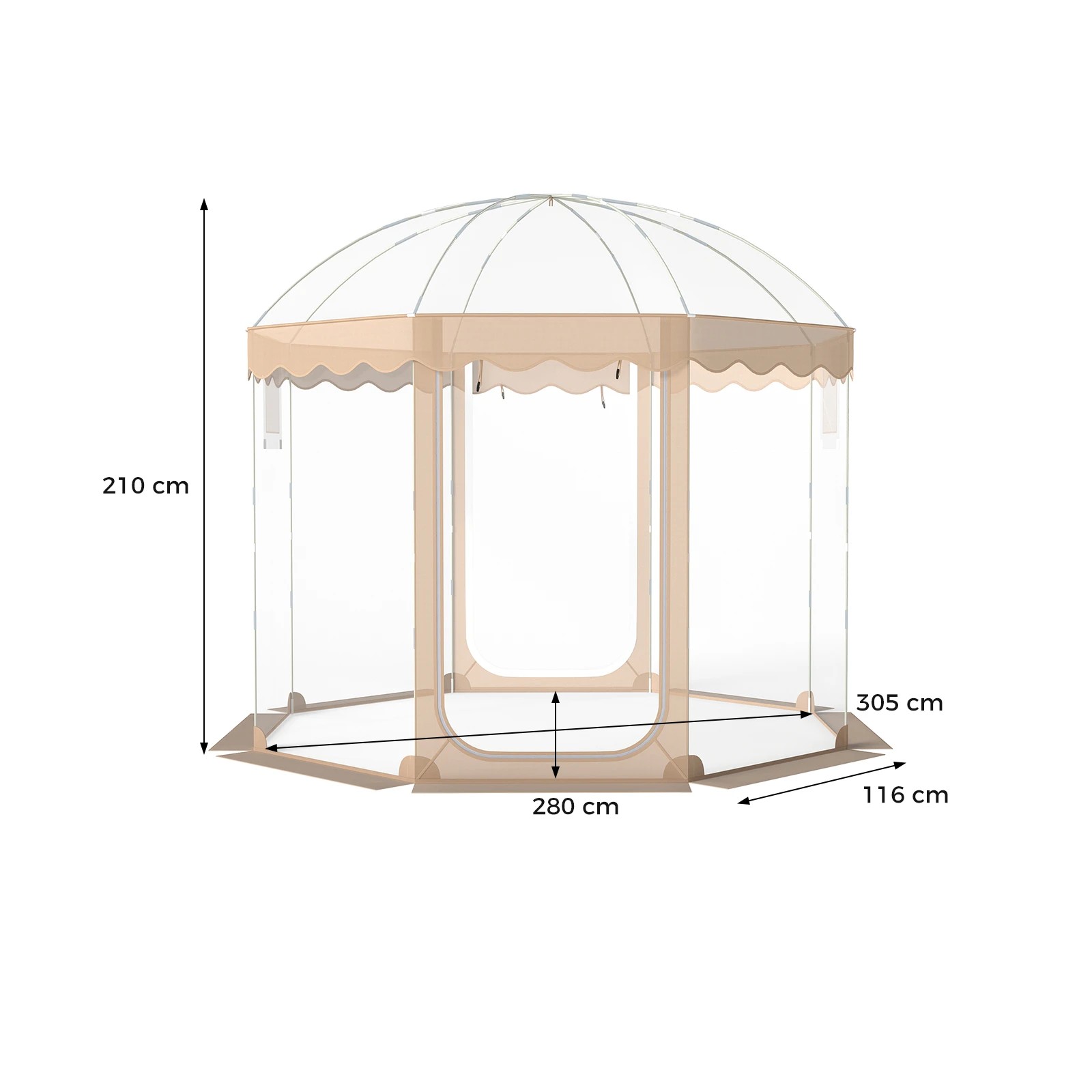 3 Costway 305x305CM Pop Up Bubble Tent All-Weather Waterproof Pod Instant Igloo Dome, 3 of 3