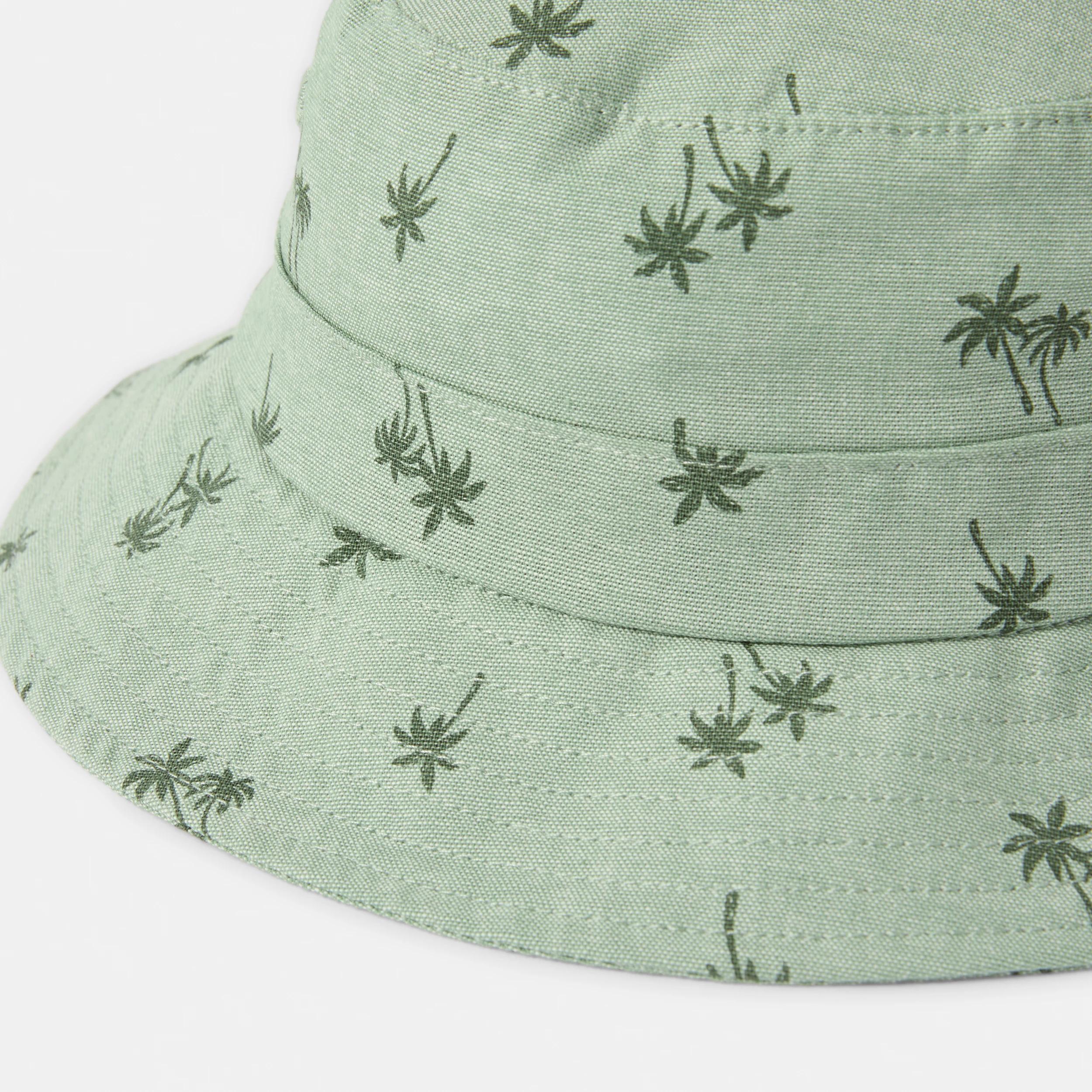 3 Wide Brim Summer Hat GREEN PALMS, 3 of 4