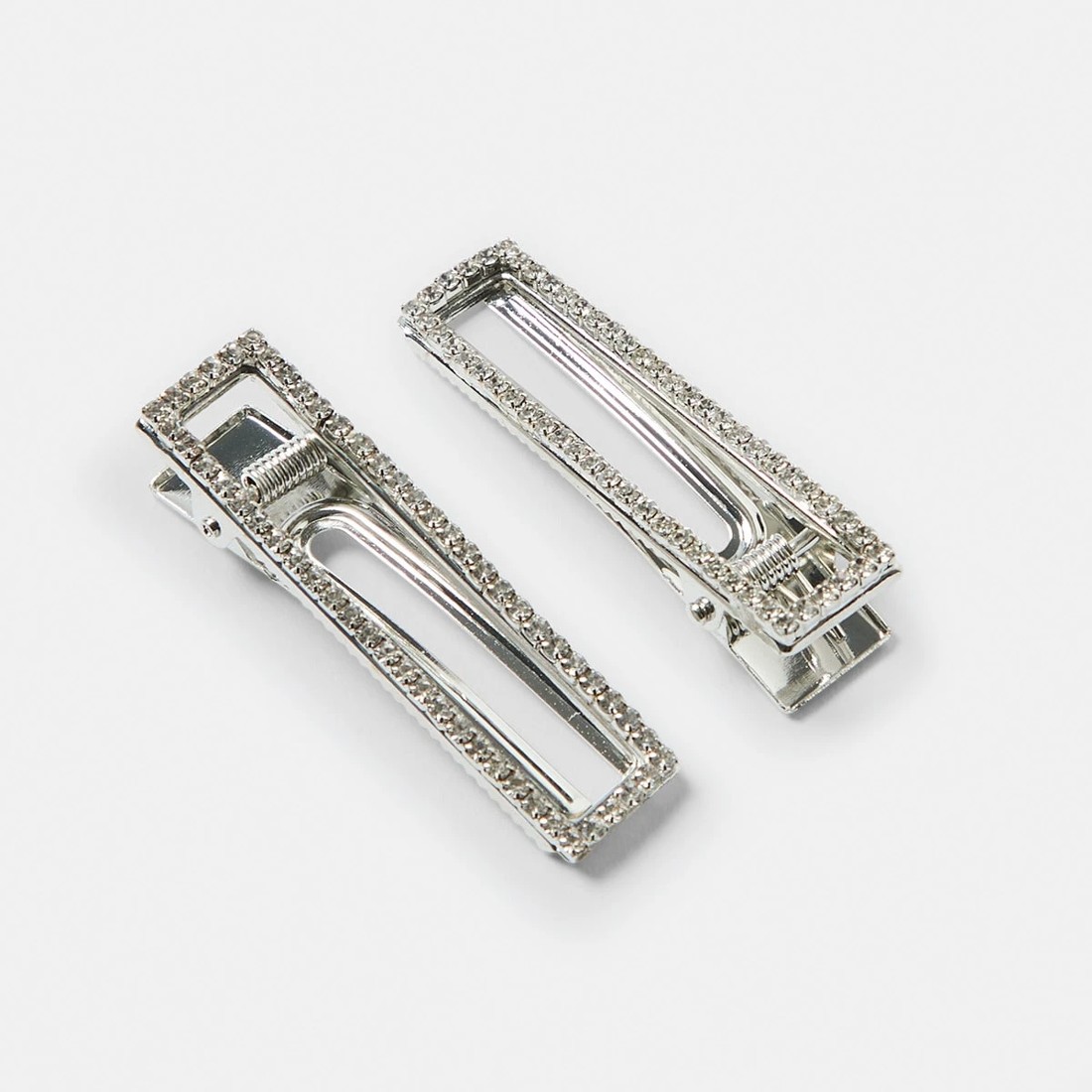 1 Silver Tone Sparkle Side Hair Clips, 1 of 4