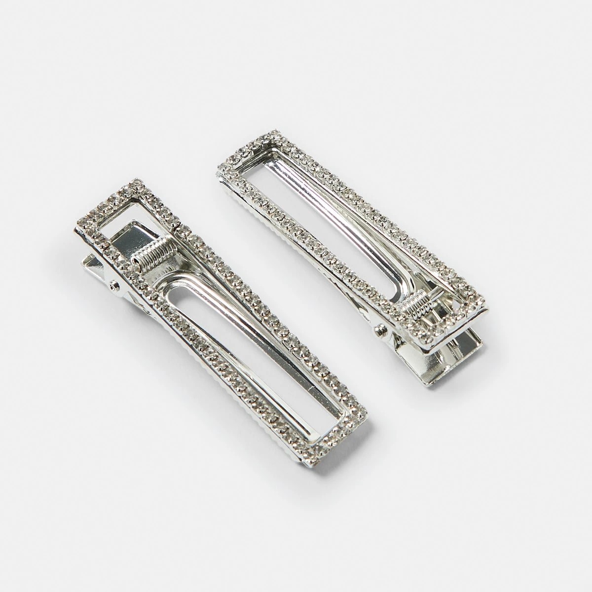 1 Silver Tone Sparkle Side Hair Clips, 1 of 4