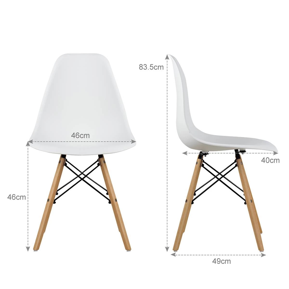 7 Costway 4x Wood Eames DSW Dining Chair Kitchen Side Chair, 7 of 8