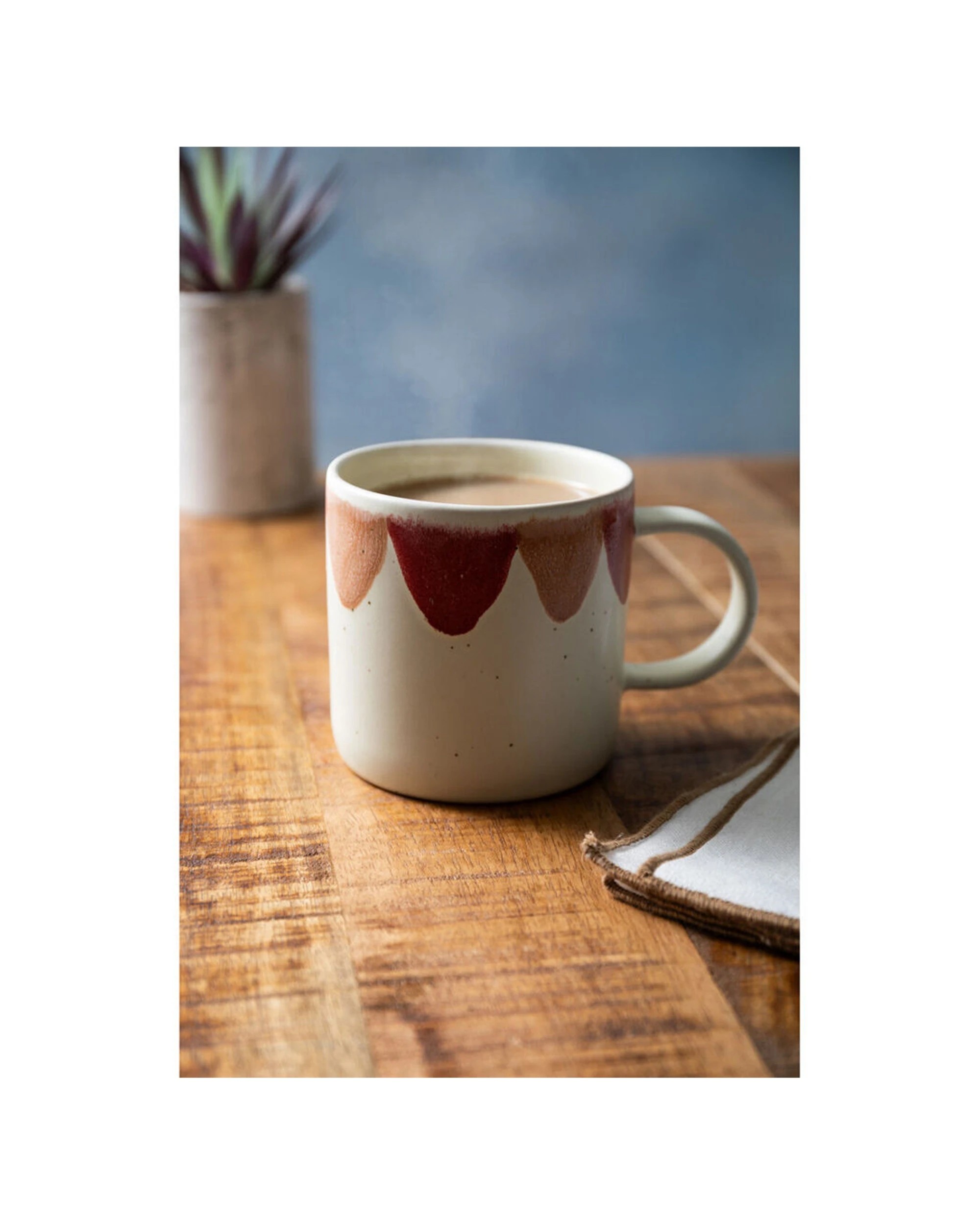 6 Mikasa 6PK Stoneware Coffee Mug Drinkware Scallop Print 380ml Microwave Dishwasher Safe - Multi, 6 of 8