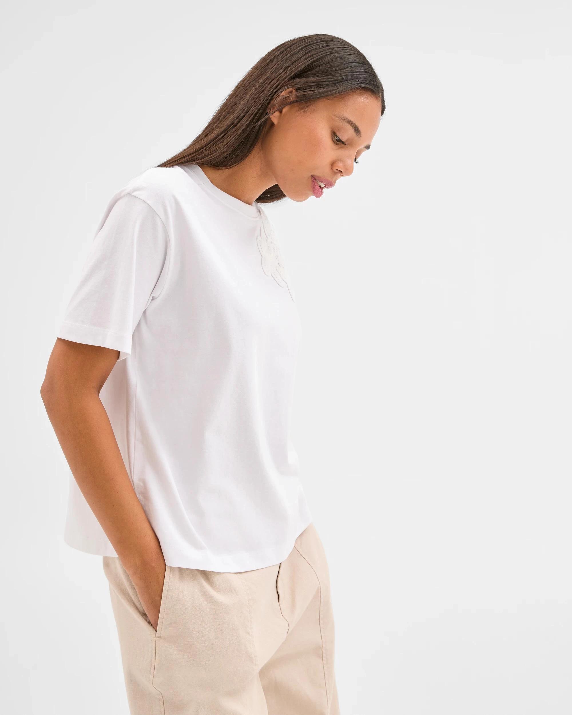 6 Target Woman Australian Cotton Applique Oversized Boxy T-Shirt BRILLIANT WHITE, 6 of 7