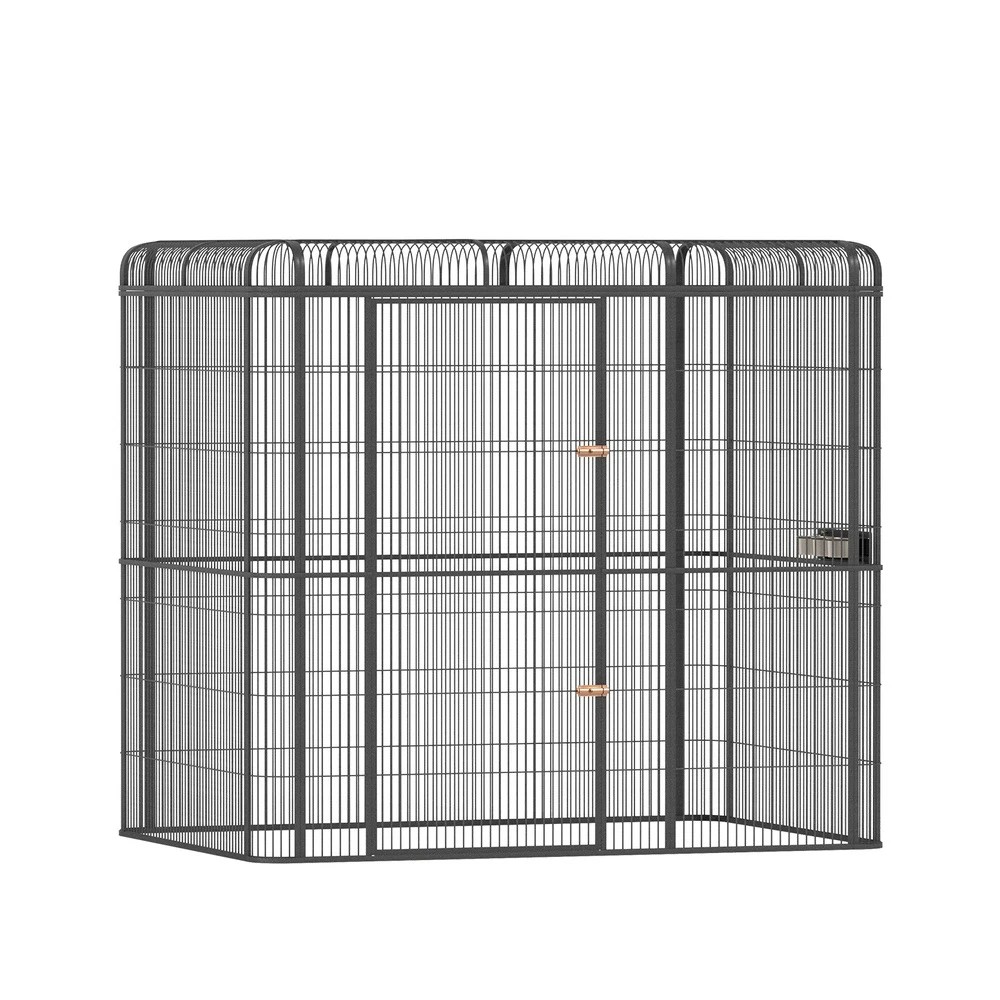 1 i.Pet Bird Cage Large Walk-in Aviary Budgie Perch Cage Parrot Pet Huge 203cm - Black, 1 of 6