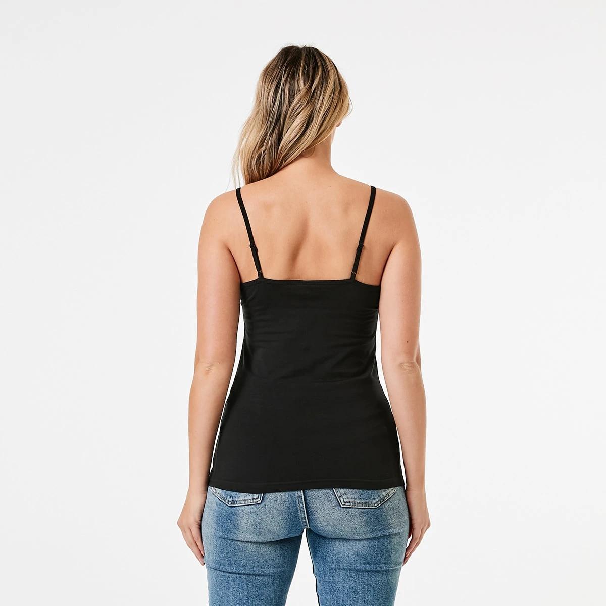 3 Sleeveless Stretch Camisole Black, 3 of 5