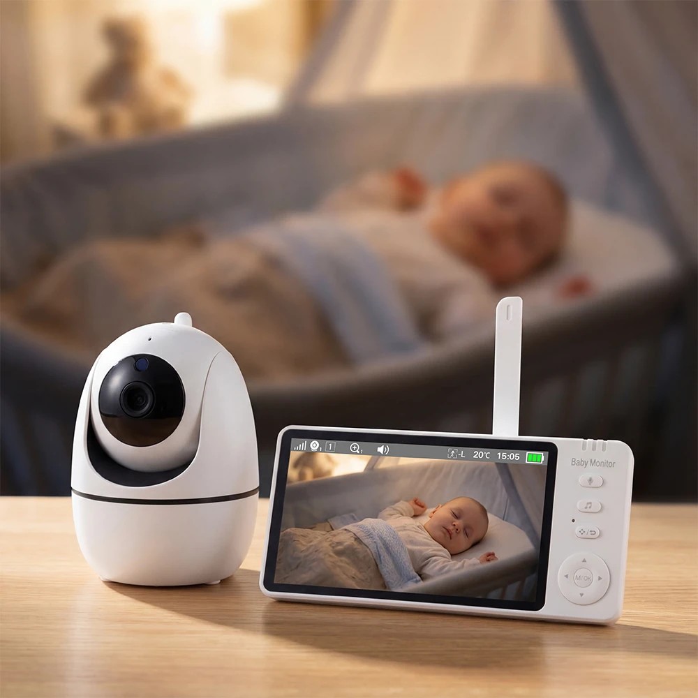 3 PlayPals 5" Baby Monitor with Camera 2-Way Talk Night Vision No WiFi Baby Video - White, 3 of 3