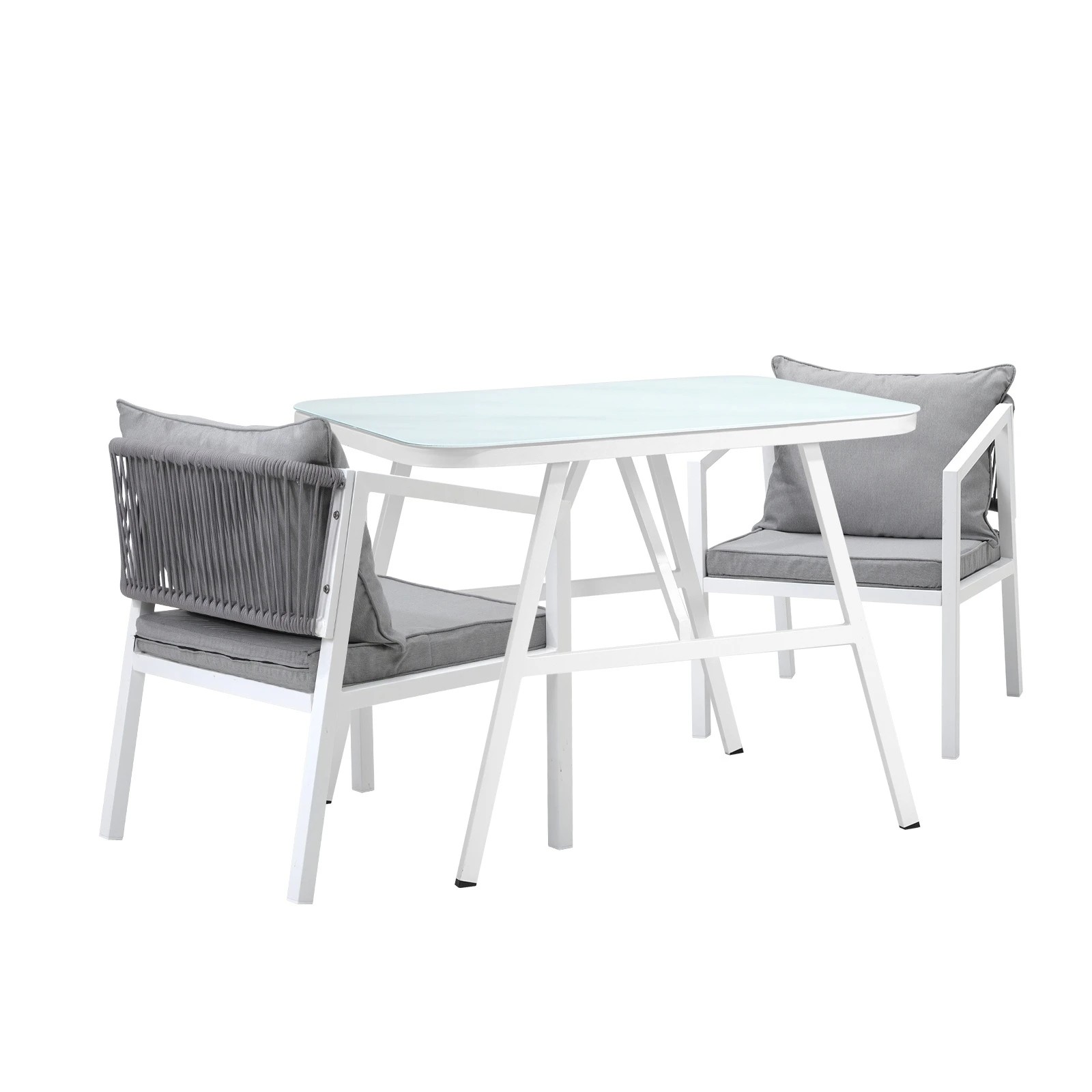 1 Livsip Outdoor Dining Set Marble-style Table Garden Patio Furniture Setting 3pcs
 - Multi, 1 of 10