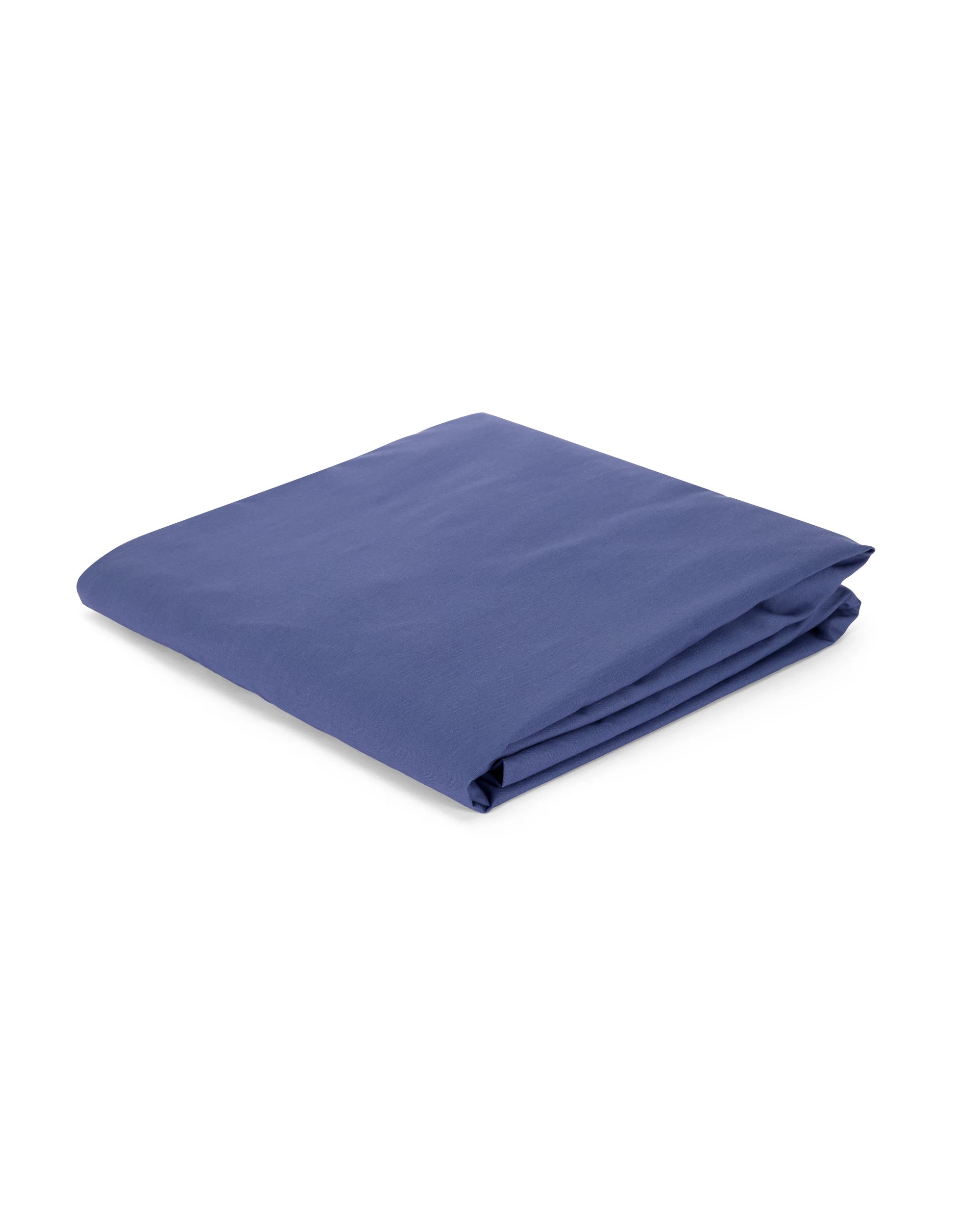 2 180 Thread Count Fitted Sheet - Double Bed, Mid Blue, 2 of 4