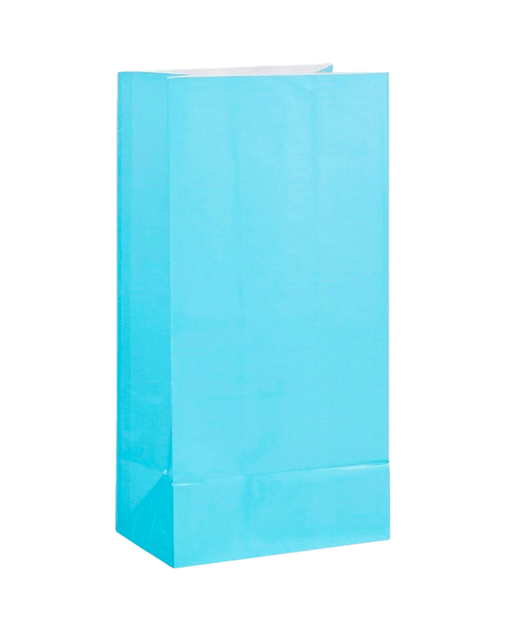 1 Unique Light Blue Paper Party Bags Pack of 12 - Blue, 1 of 2