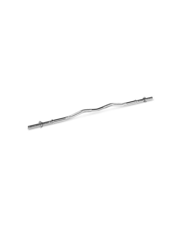 Bodyworx Spinlock Curl Bar And Collars V2 47in 80kg Max Strength Training - Silver