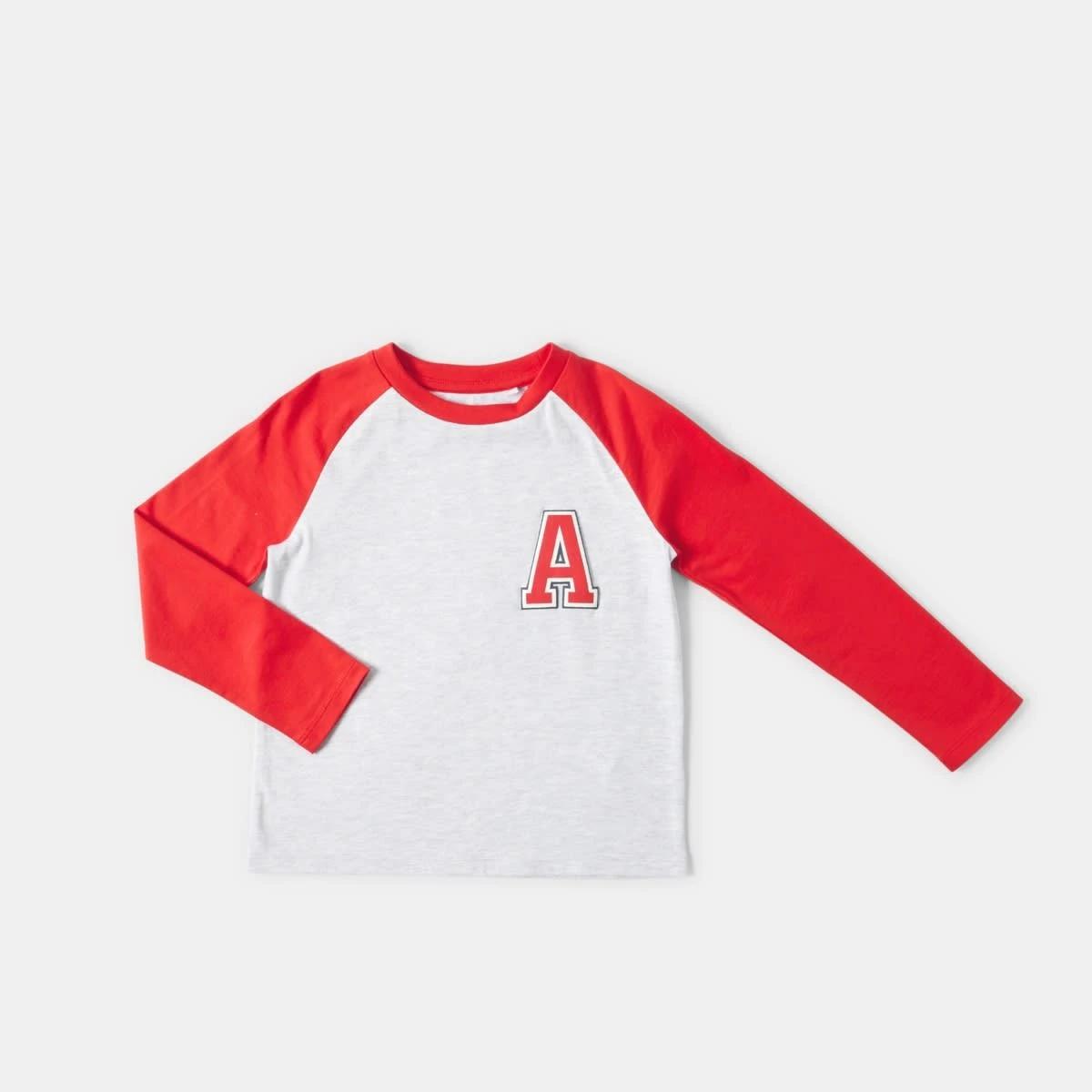 8 Printed Raglan Long Sleeve T-shirt Marl Ateam, 8 of 9