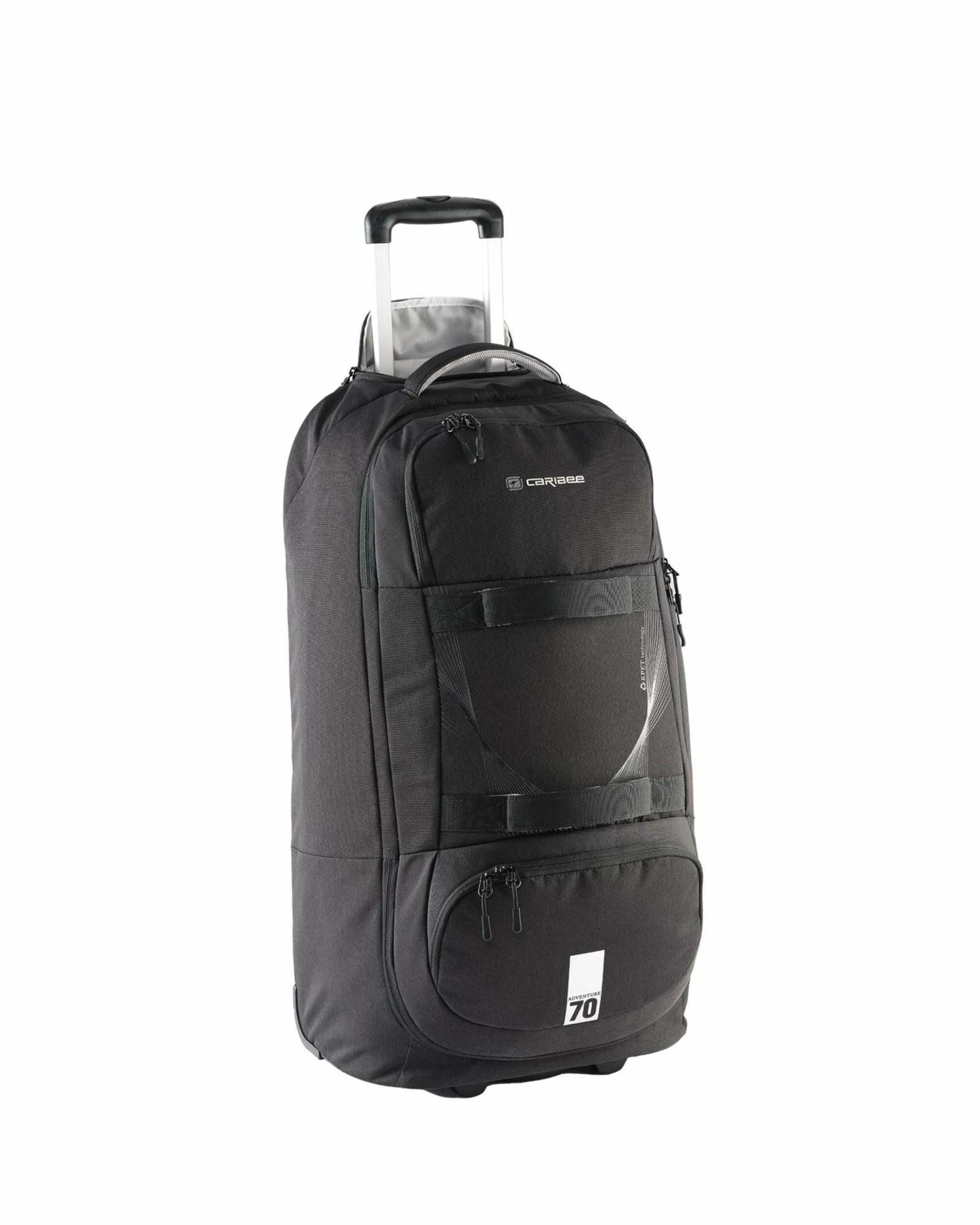 1 Caribee Adventure Hybrid Wheeled Backpack - 70L - Black, 1 of 5