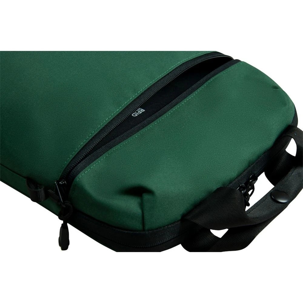 3 Otto Vertical 14" Laptop Sleeve Green w shoulder strap, 3 of 5