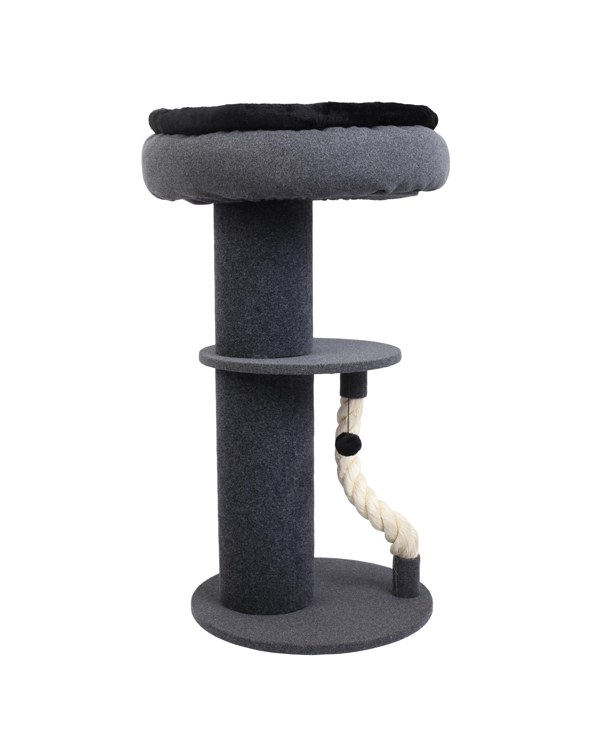 1 Charlie's Extra Higher Cat Tree Scratching Tower With Snuggle Bed 49x49x99cm - Dark Grey and Black, 1 of 5