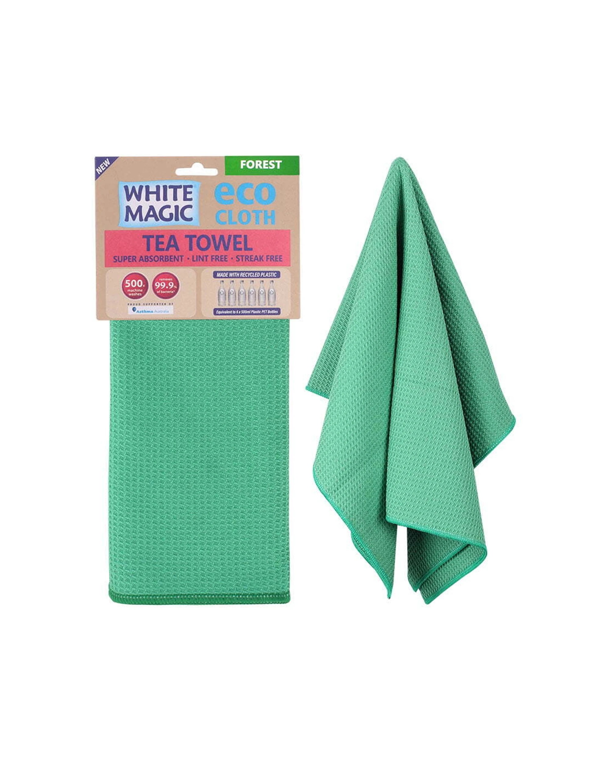 1 White Magic Tea Towel Single Super Absorbent Fast Drying Forest 70x50cm - Green, 1 of 1