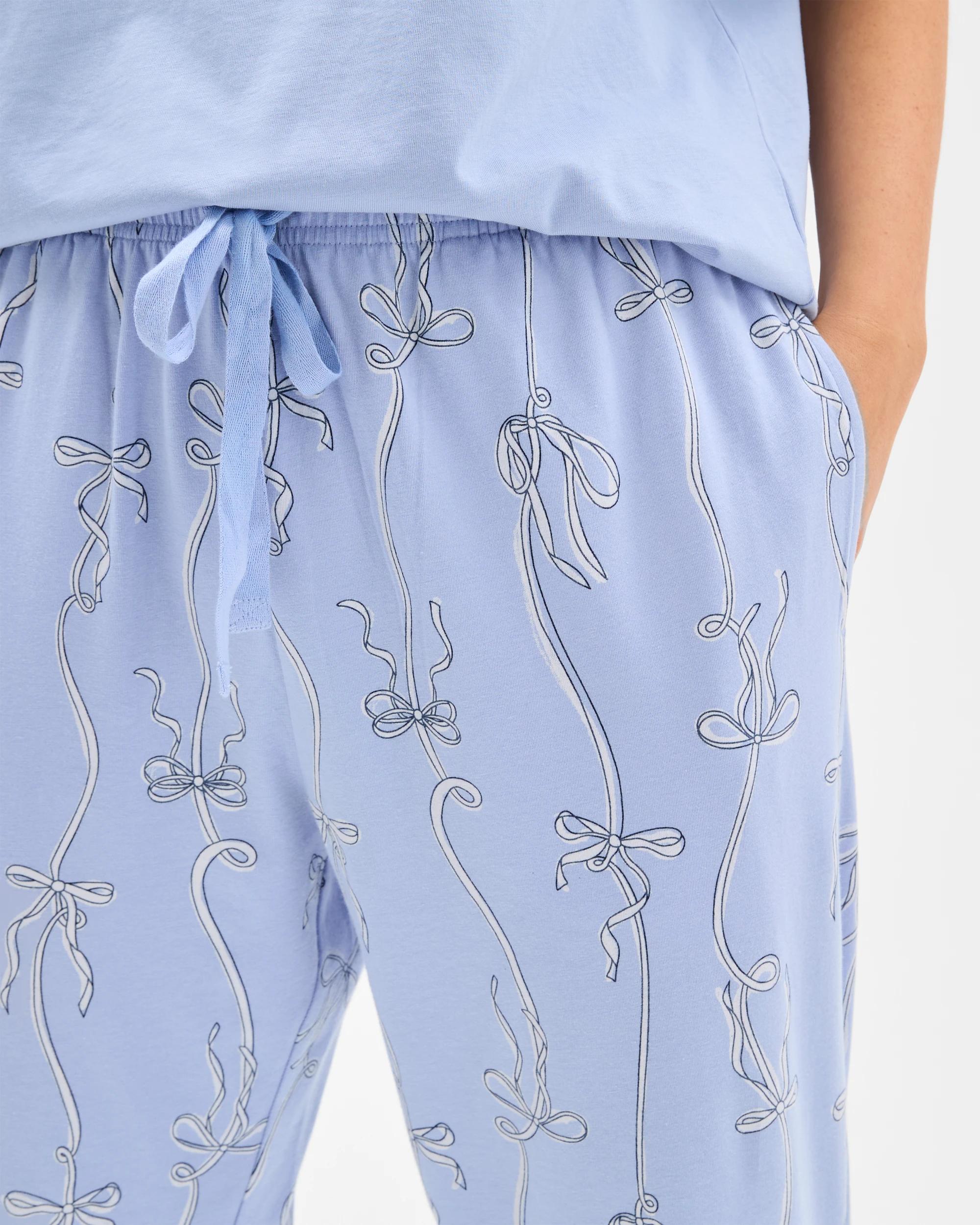 5 Target Australian Cotton Jersey Jogger Sleep Pants BLUE BOWS, 5 of 5