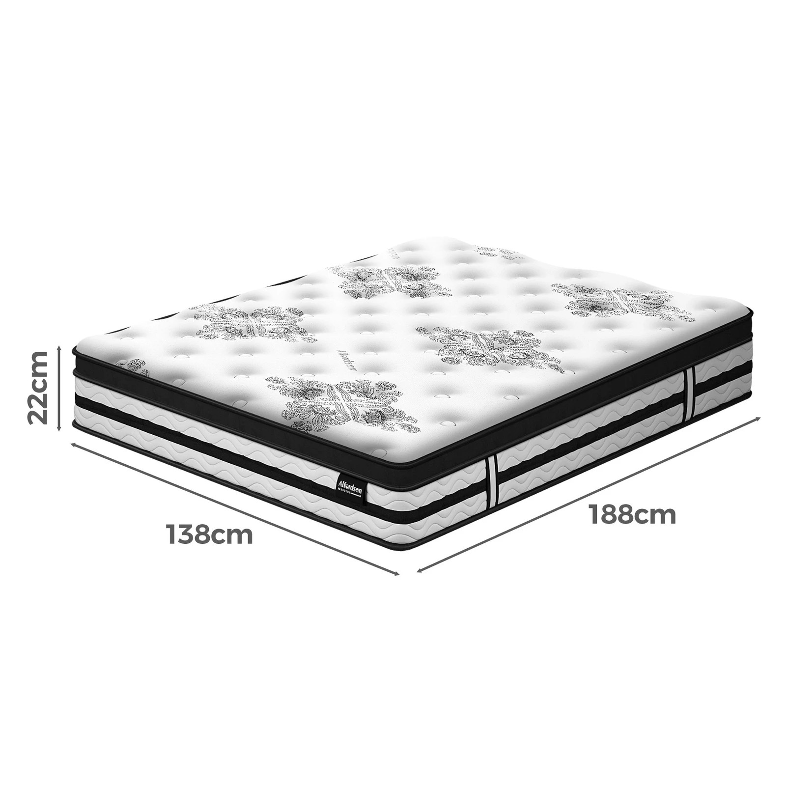 9 Alfordson Mattress EuroTop 22CM Bonell Spring Memory Foam Medium Firm - Double Bed, 9 of 10