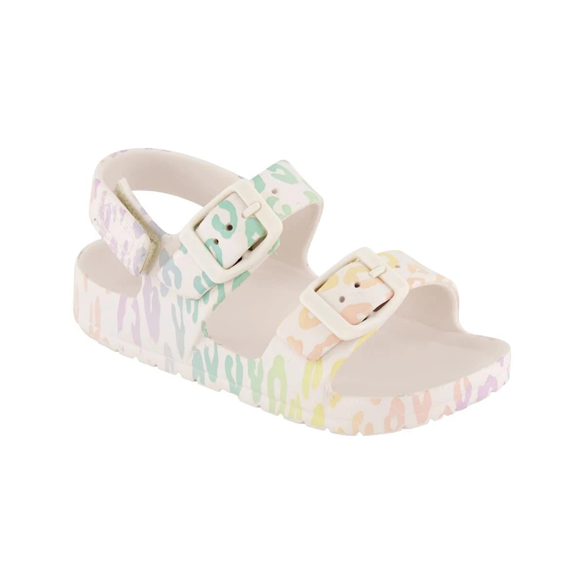 1 Junior Double Strap Slides WHITE OMBRE LEOPARD, 1 of 3