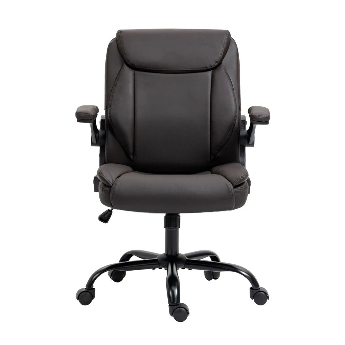 4 Artiss Executive Office Chair Mid Back - Brown, 4 of 5