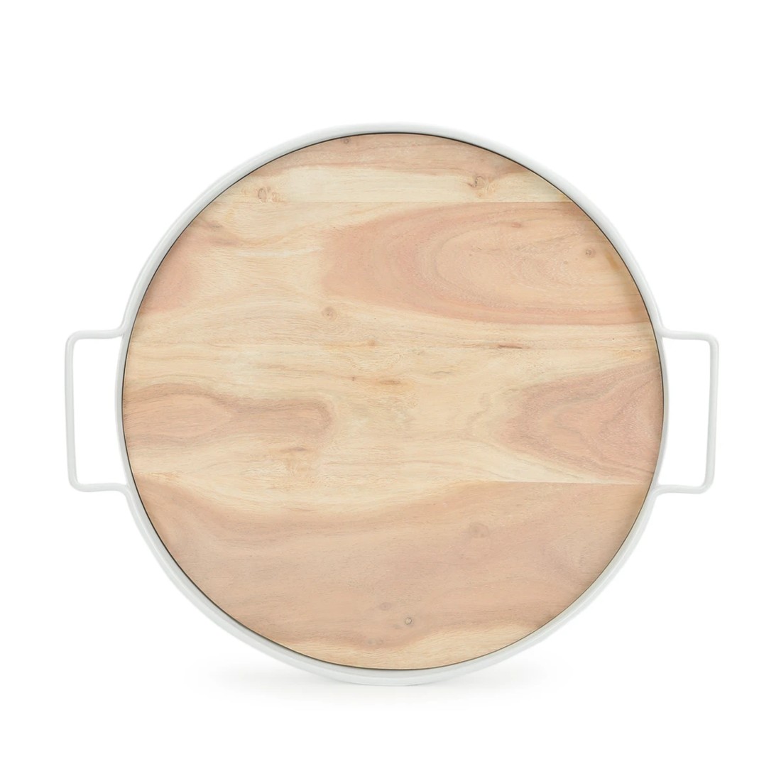 3 Metal & Acacia Wood Tray with Handles, 3 of 5