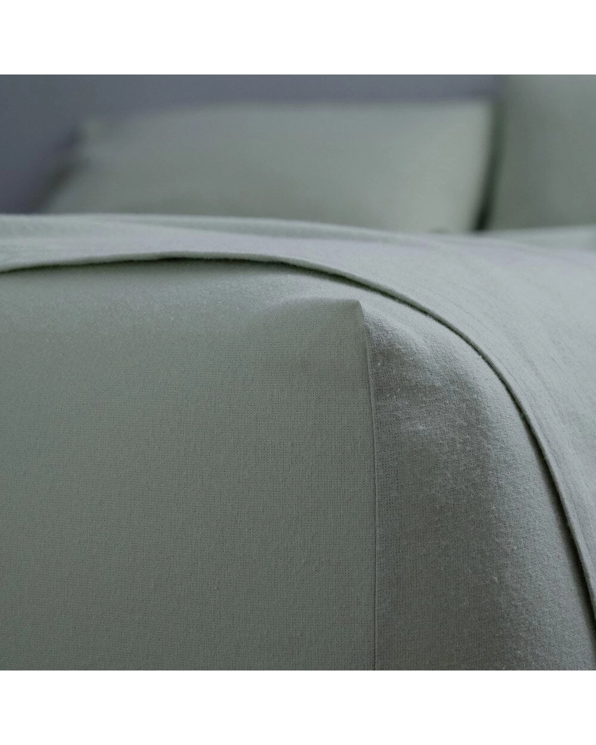 3 Canningvale Cozi Cotton Flannelette Fitted Sheet With Pillowcase Set Mineral - Queen Bed - Green, 3 of 5