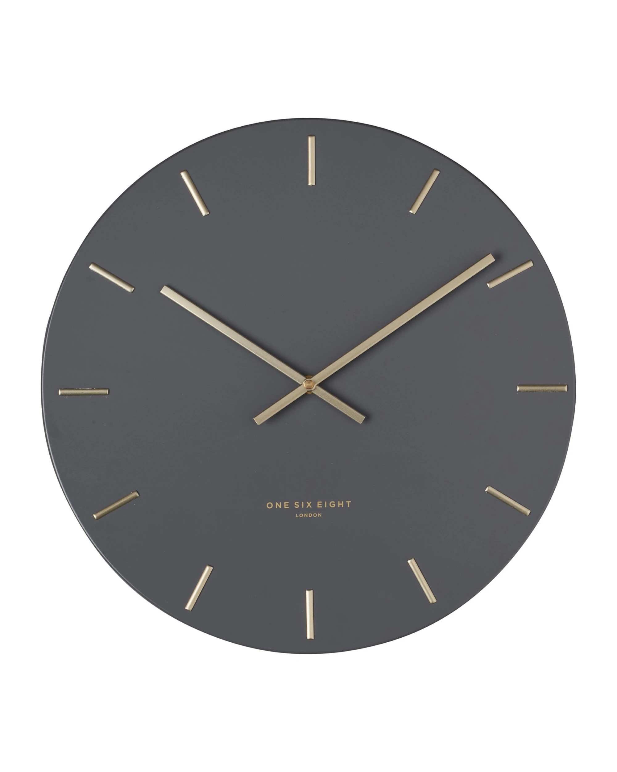 1 One Six Eight London Luca Silent Wall Clock - 40cm - Charcoal - Black, 1 of 2