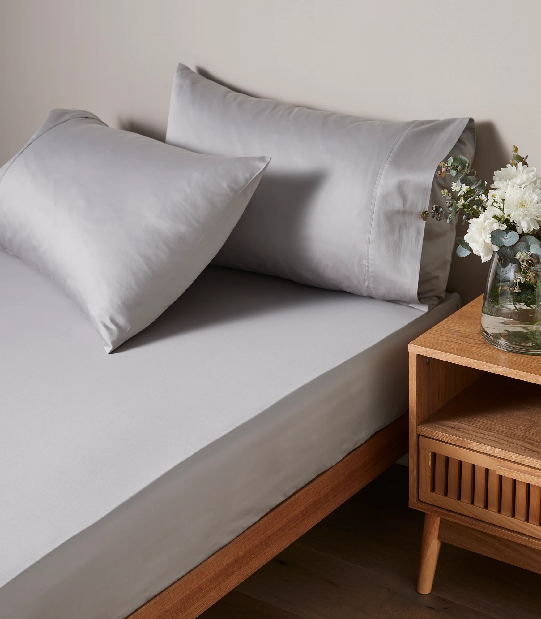 2 Supima 400 Thread Count Cotton Fitted Sheet
 - Double Bed
 - Grey, 2 of 2