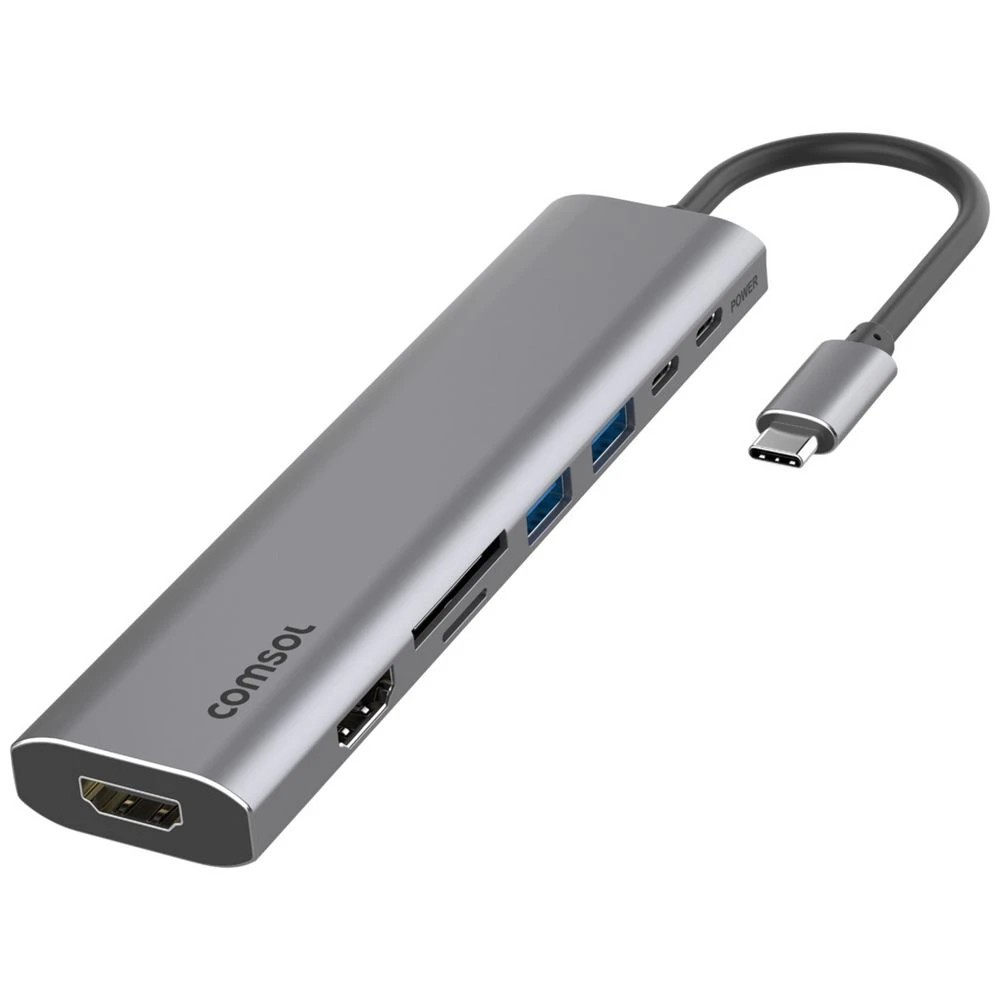 1 Comsol USB-C to Dual HDMI 1080p Adapter with SD Card Reader, 1 of 5