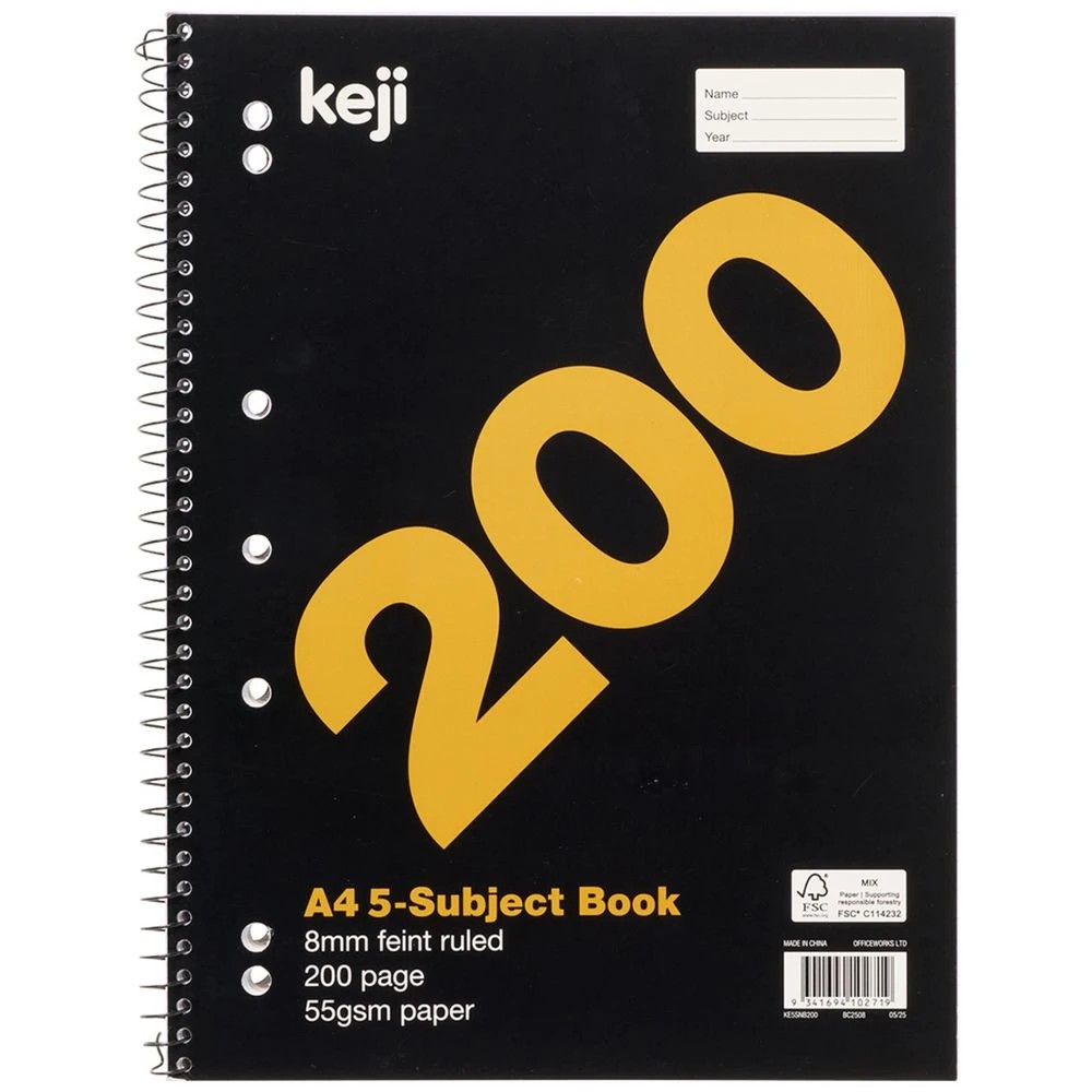 1 Keji 5 Subject Notebook 200 Page, 1 of 4