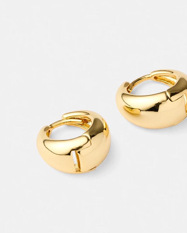 18K Gold Plated Dome Hoop Earr