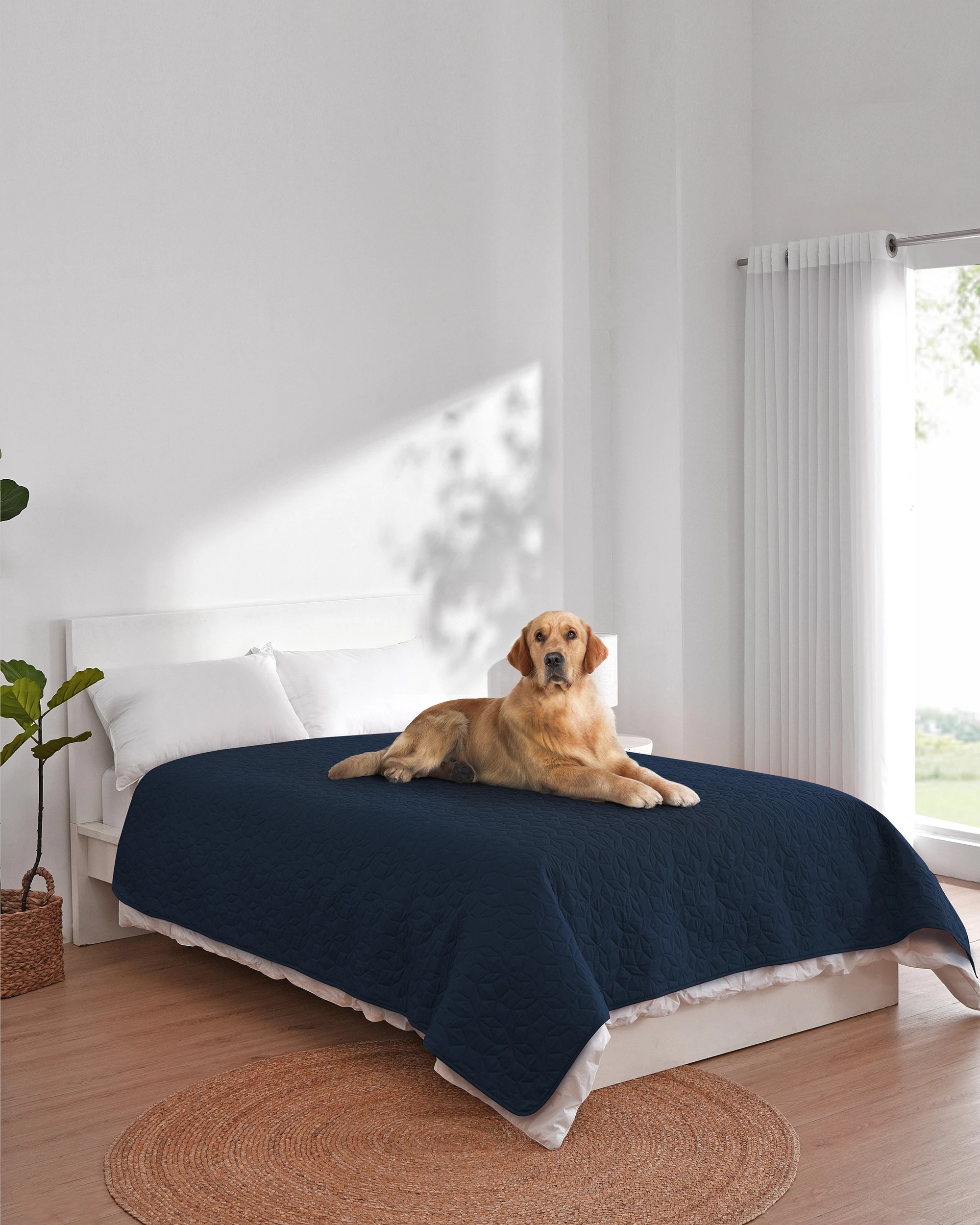 2 Charlie's Sofur Waterproof Dog Bed Cover Protector 208x208cm - Double/Queen - Midnight Blue, 2 of 10